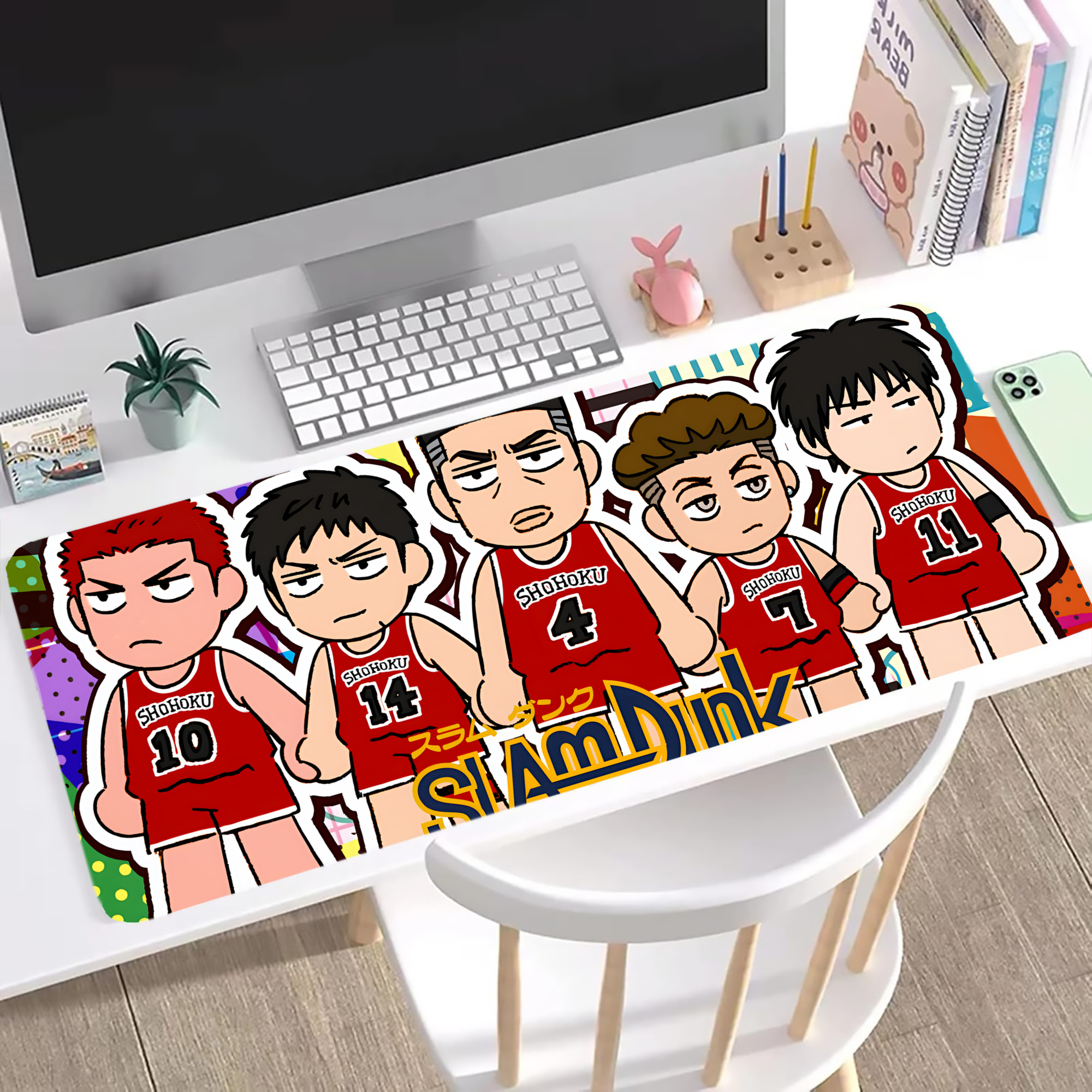 （画像用） SLAM DUNK／スラムダンク ステッチ加工 大判デスクマット／滑り止めマウスパッド