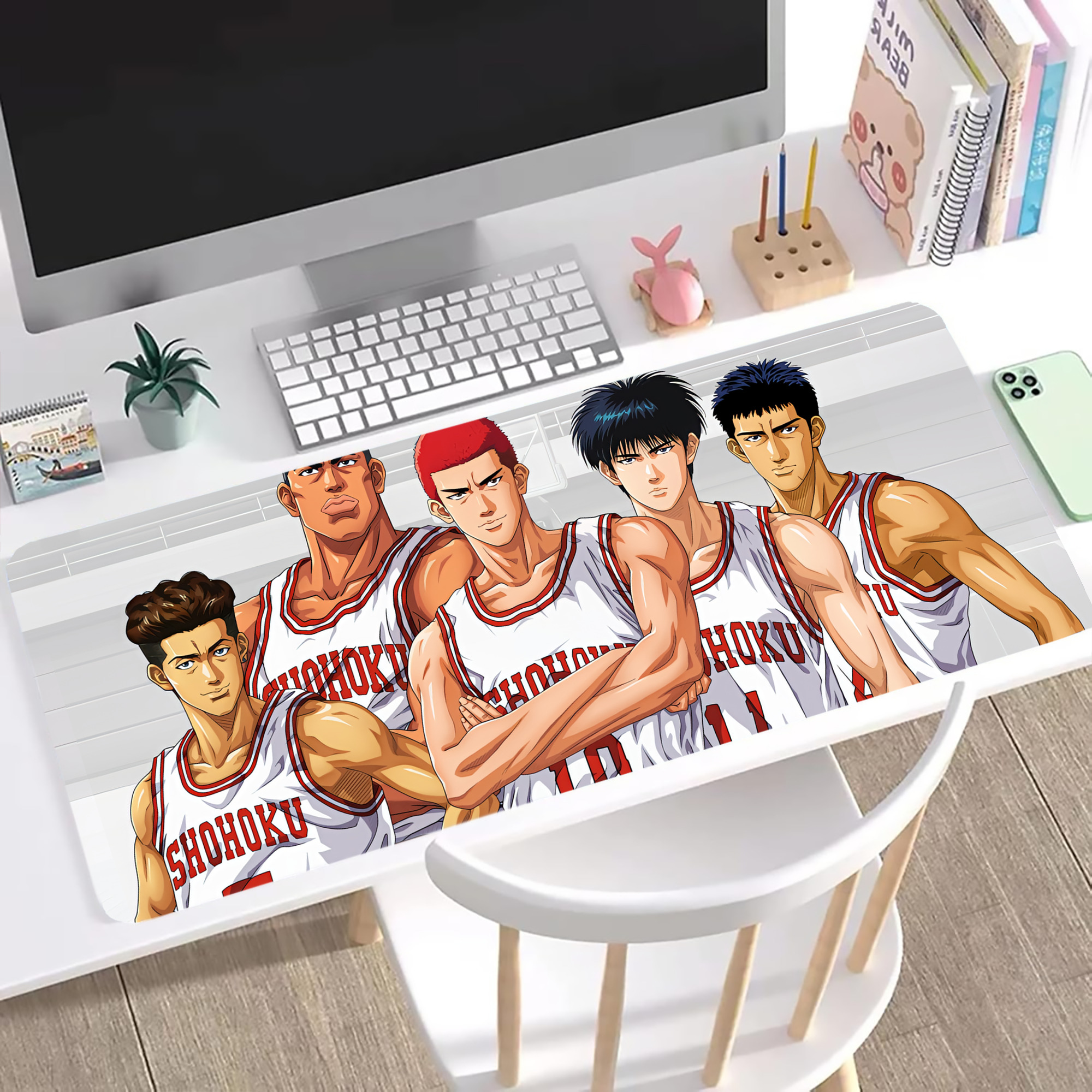 （画像用） SLAM DUNK／スラムダンク ステッチ加工 大判デスクマット／滑り止めマウスパッド