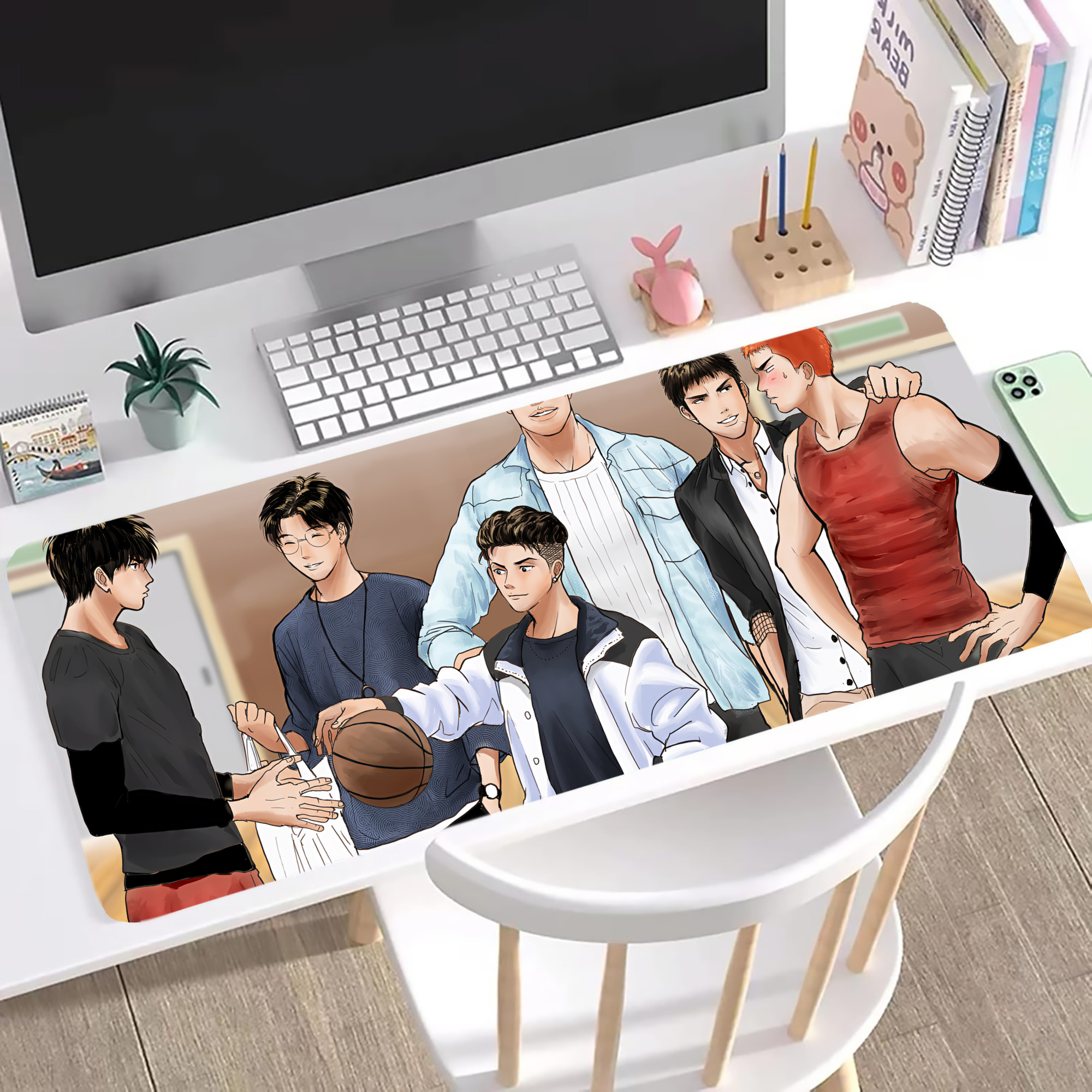 （画像用） SLAM DUNK／スラムダンク ステッチ加工 大判デスクマット／滑り止めマウスパッド