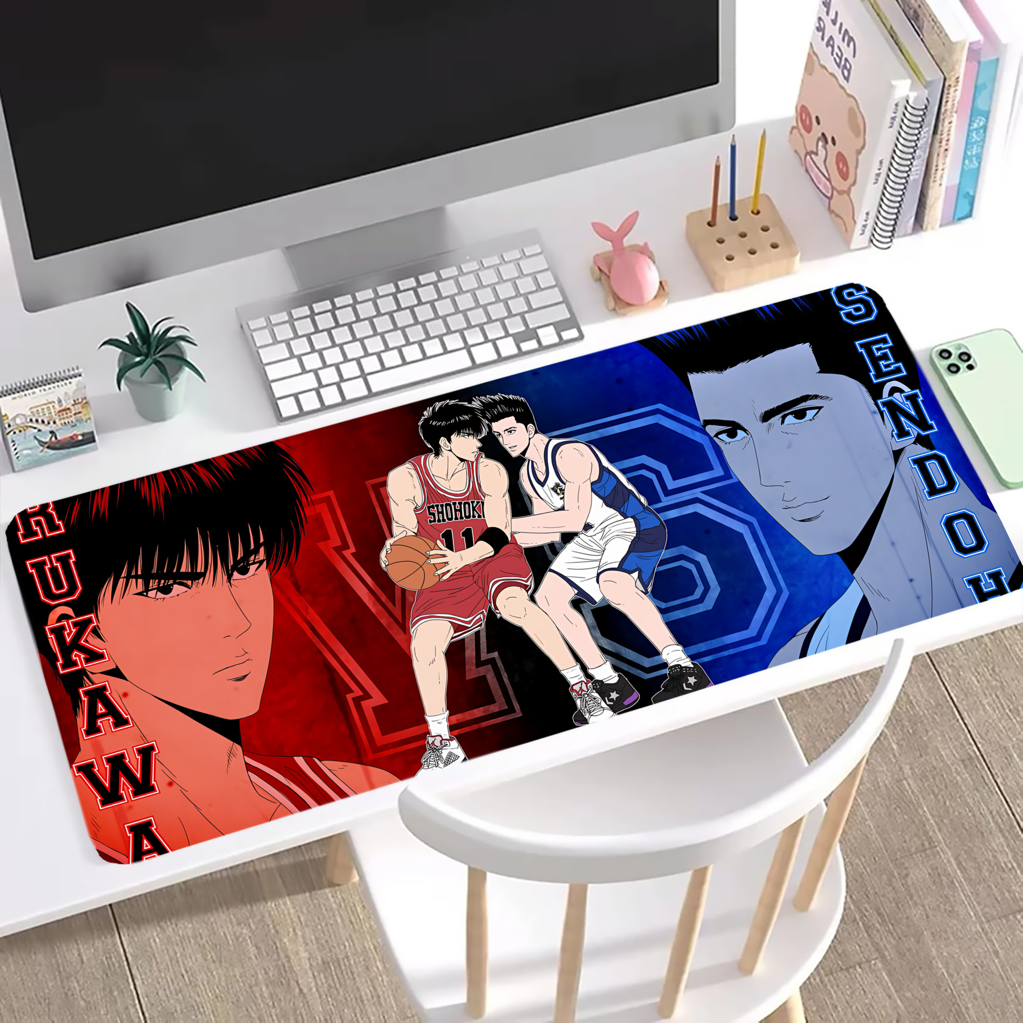 （画像用） SLAM DUNK／スラムダンク ステッチ加工 大判デスクマット／滑り止めマウスパッド