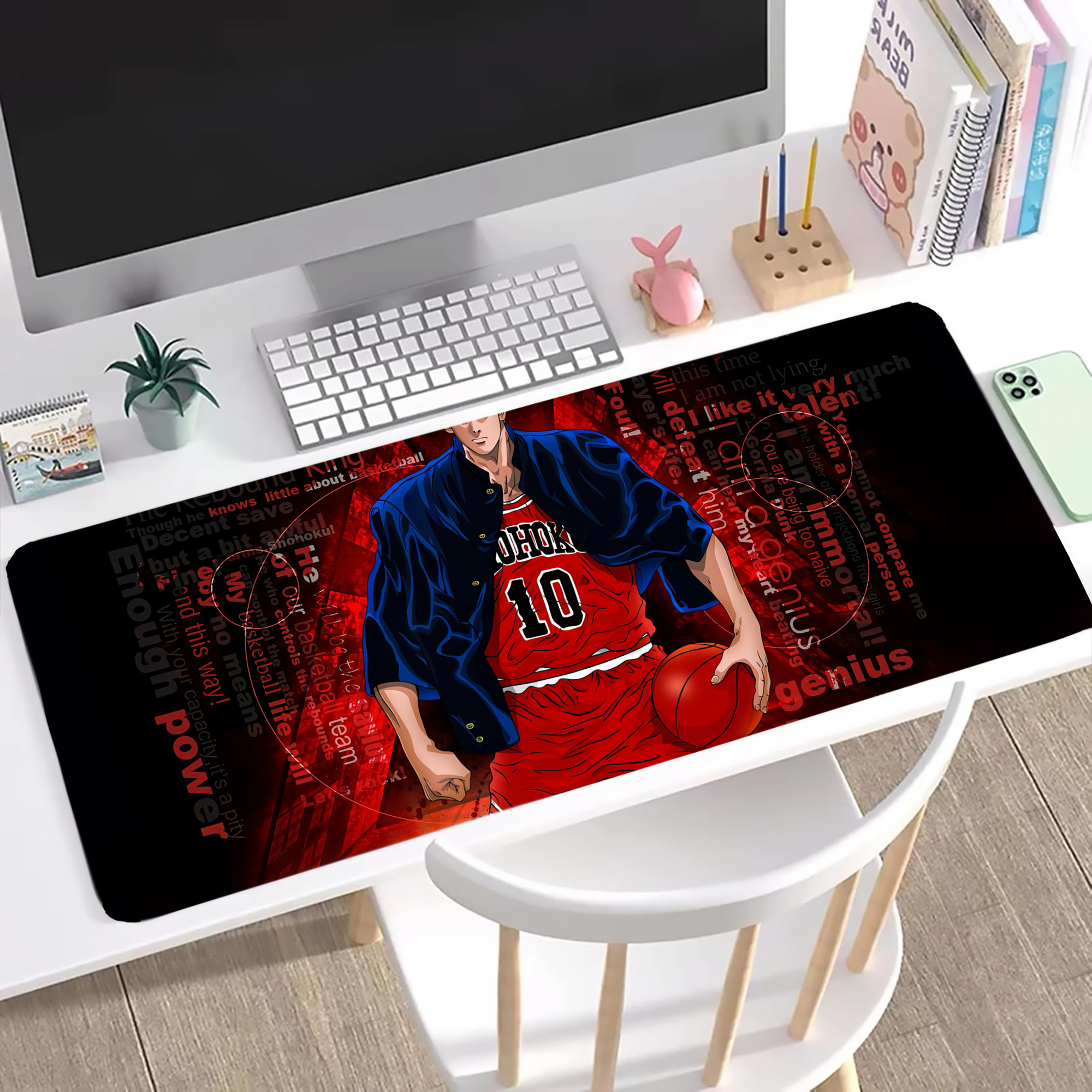 （画像用） SLAM DUNK／スラムダンク ステッチ加工 大判デスクマット／滑り止めマウスパッド