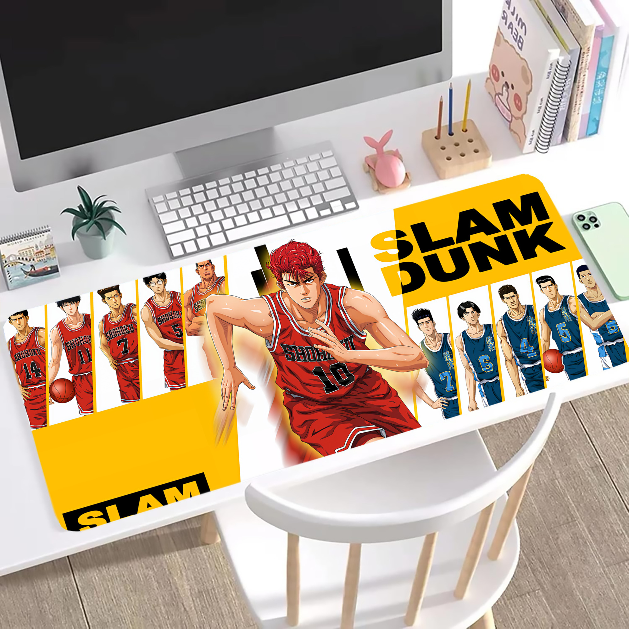 （画像用） SLAM DUNK／スラムダンク ステッチ加工 大判デスクマット／滑り止めマウスパッド
