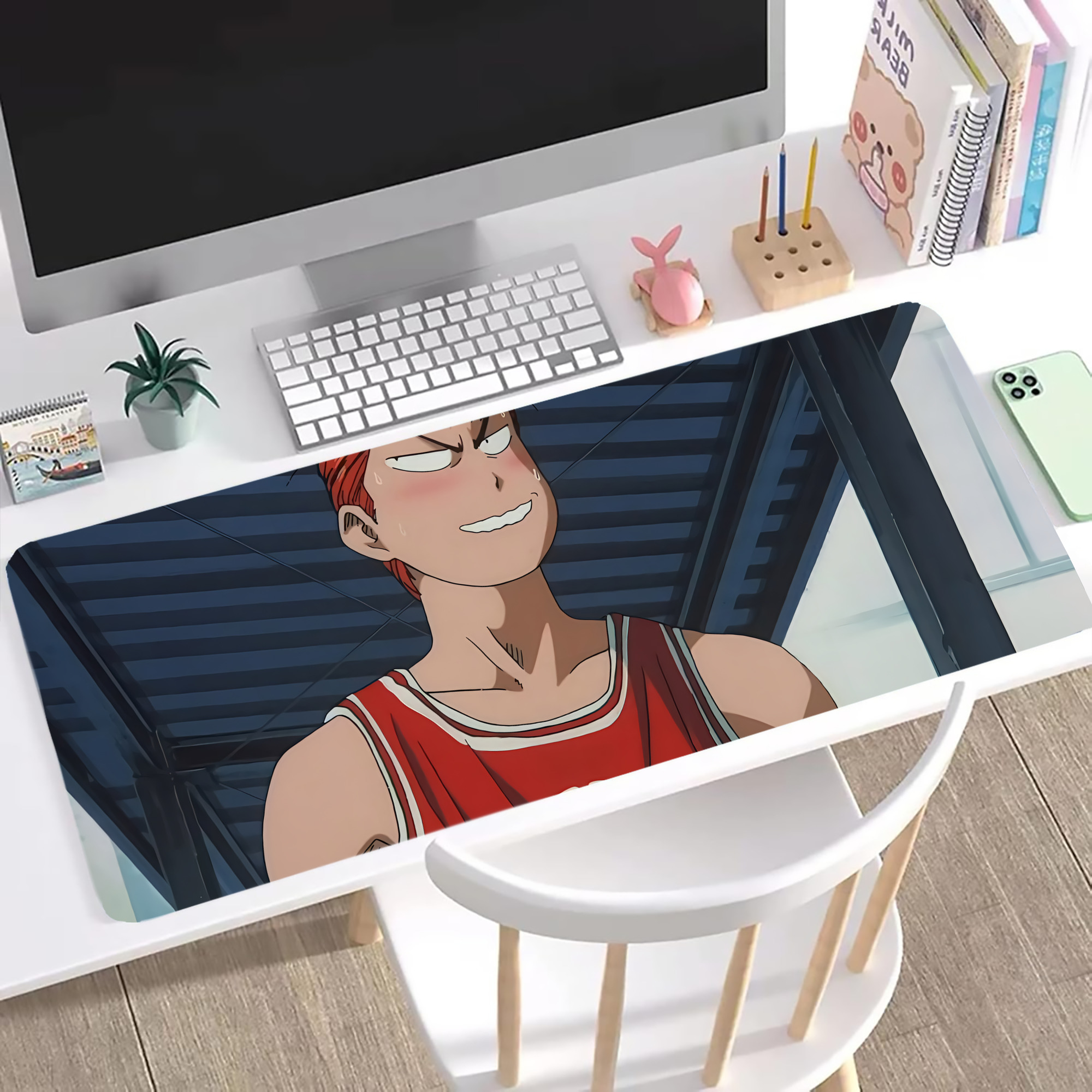 （画像用） SLAM DUNK／スラムダンク ステッチ加工 大判デスクマット／滑り止めマウスパッド