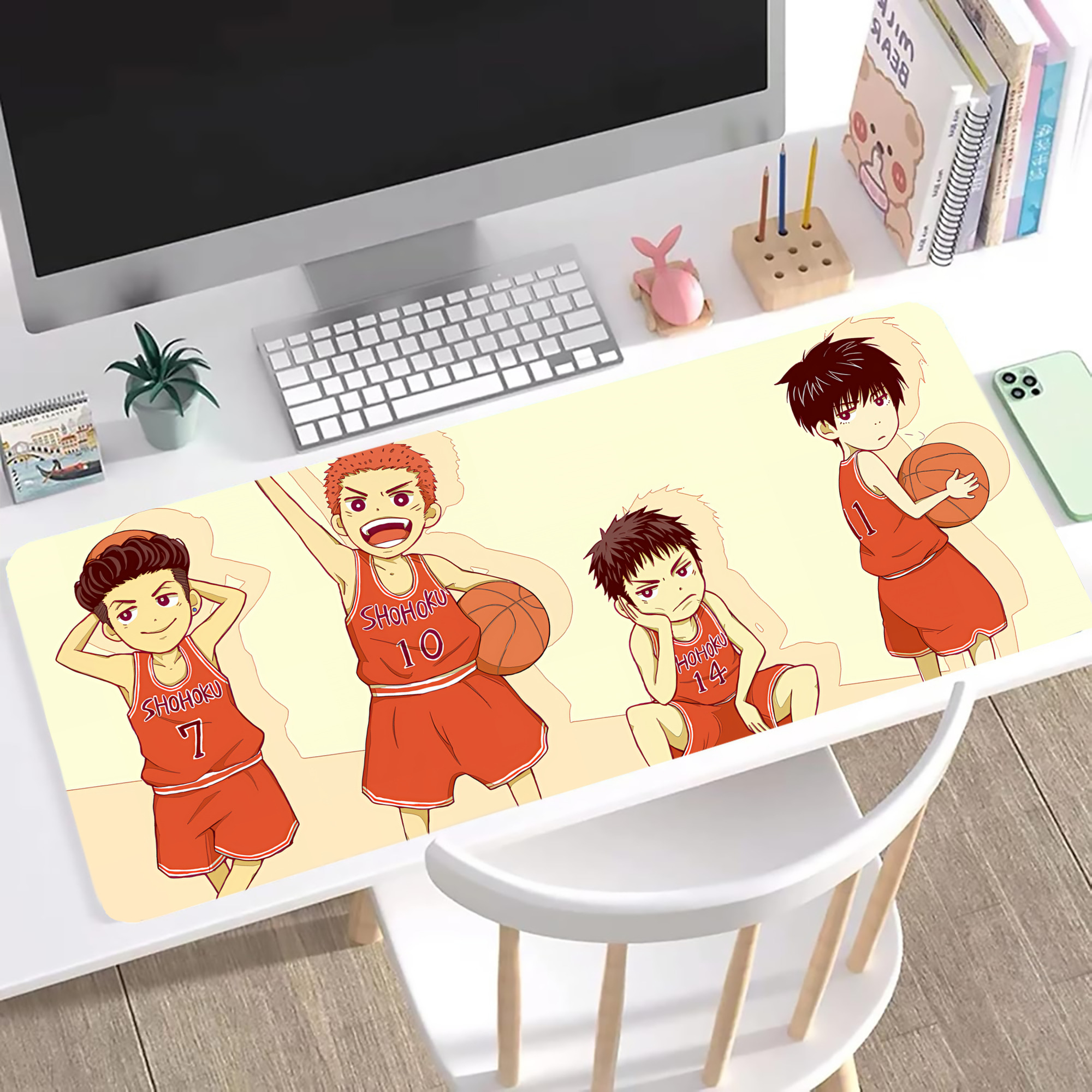 （画像用） SLAM DUNK／スラムダンク ステッチ加工 大判デスクマット／滑り止めマウスパッド