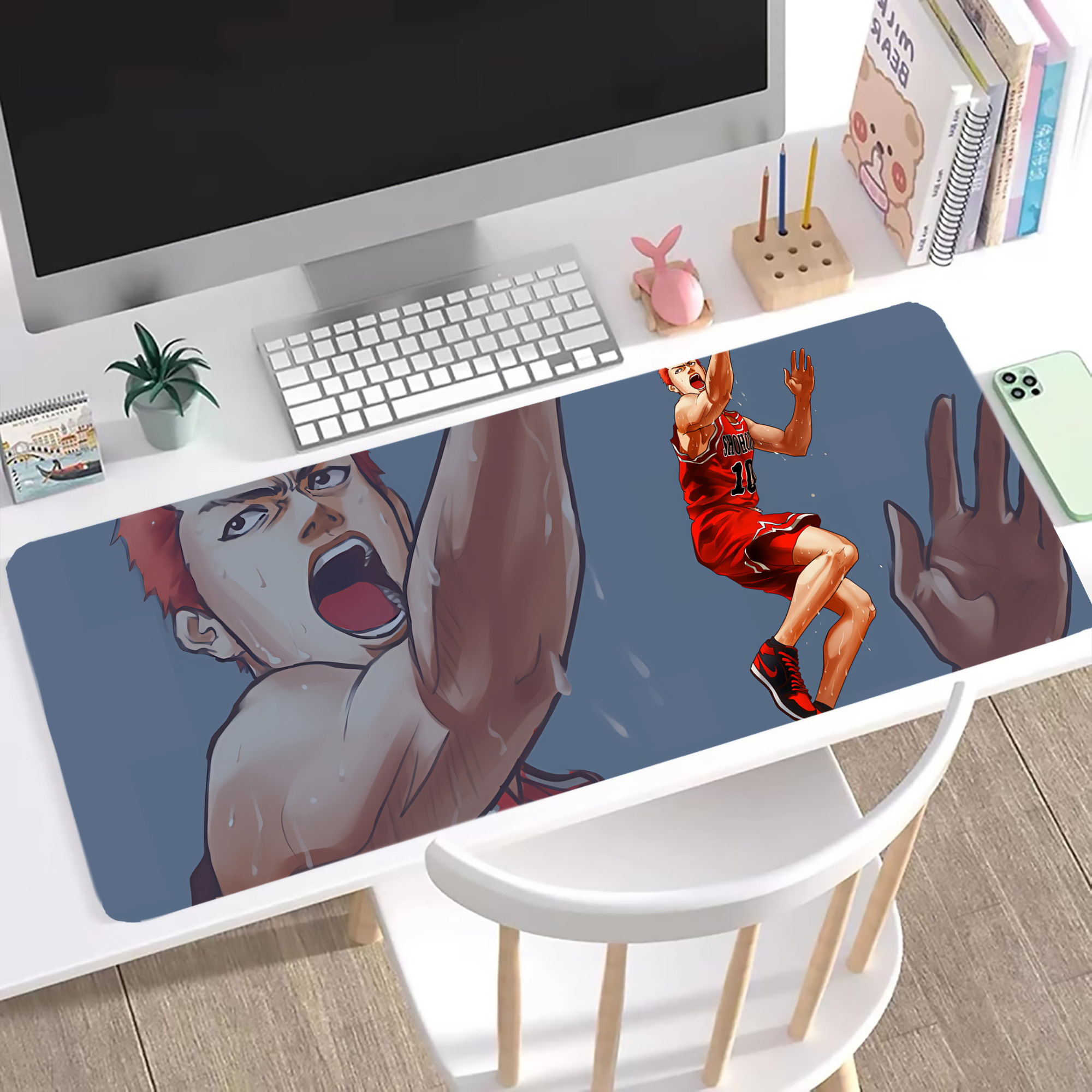 （画像用） SLAM DUNK／スラムダンク ステッチ加工 大判デスクマット／滑り止めマウスパッド