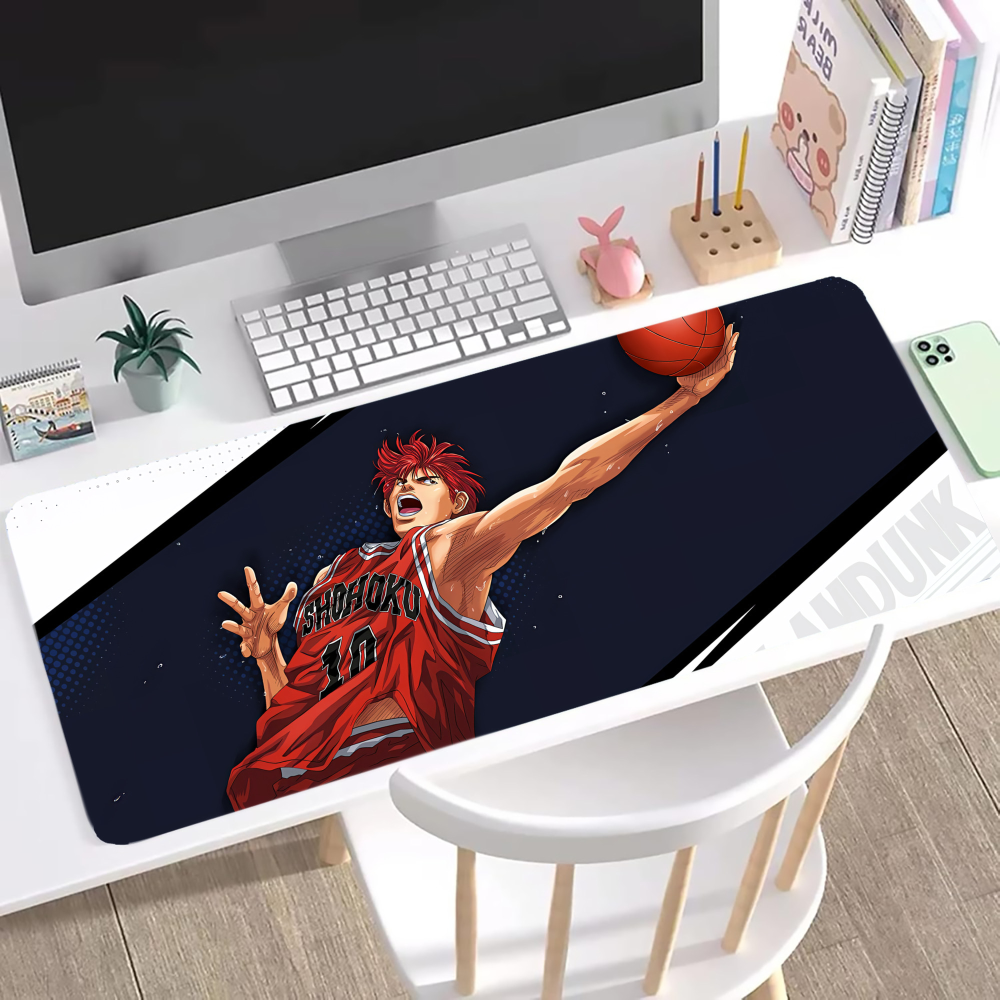 （画像用） SLAM DUNK／スラムダンク ステッチ加工 大判デスクマット／滑り止めマウスパッド