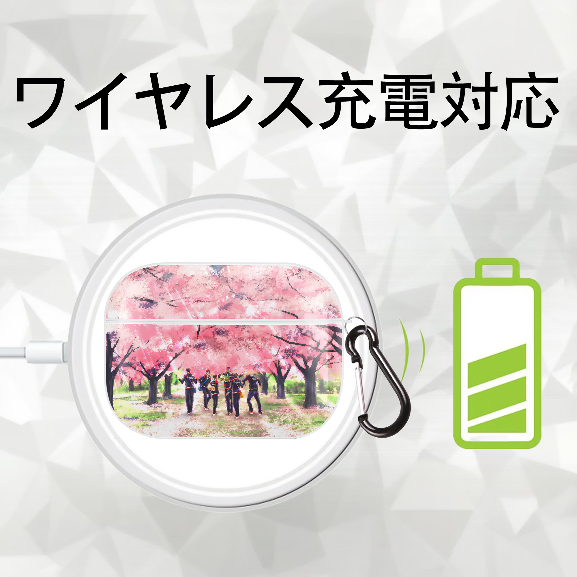 SLAM DUNK／スラムダンク 【AirPods Pro用】ハードシェル保護ケース 耐衝撃・防指紋・カラビナ付き商品仕様