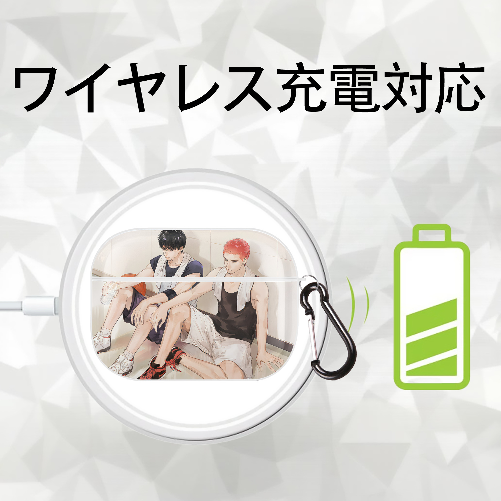 SLAM DUNK／スラムダンク 【AirPods Pro用】ハードシェル保護ケース 耐衝撃・防指紋・カラビナ付き商品仕様