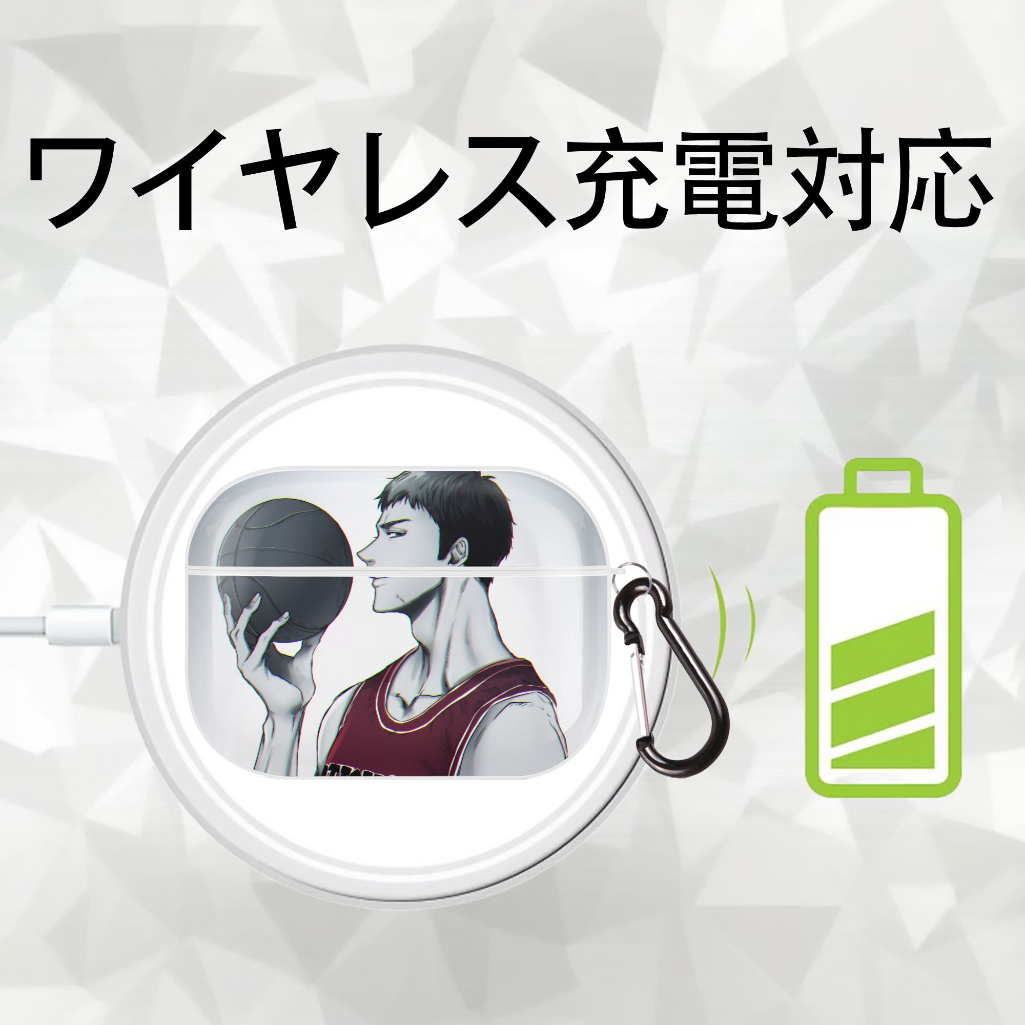 SLAM DUNK／スラムダンク 【AirPods Pro用】ハードシェル保護ケース 耐衝撃・防指紋・カラビナ付き商品仕様