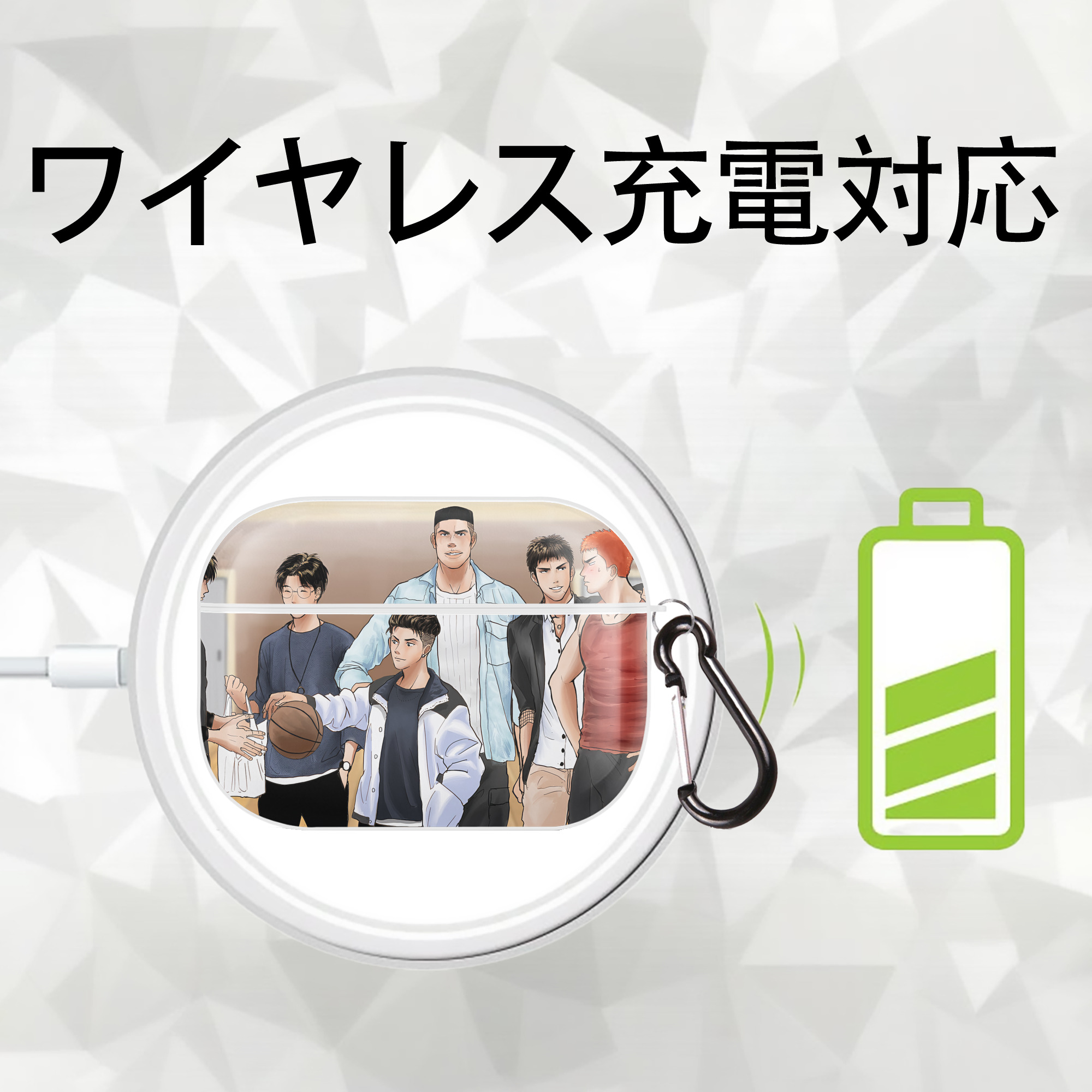 SLAM DUNK／スラムダンク 【AirPods Pro用】ハードシェル保護ケース 耐衝撃・防指紋・カラビナ付き商品仕様