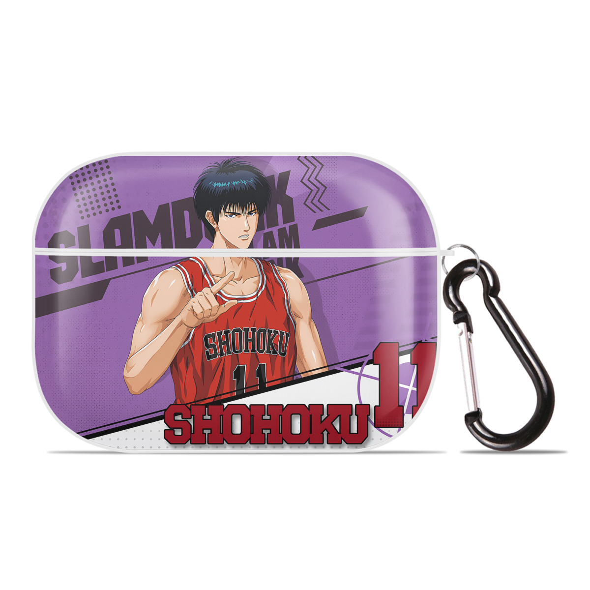 （画像用） SLAM DUNK／スラムダンク 【AirPods Pro用】ハードシェル保護ケース 耐衝撃・防指紋・カラビナ付き商品仕様