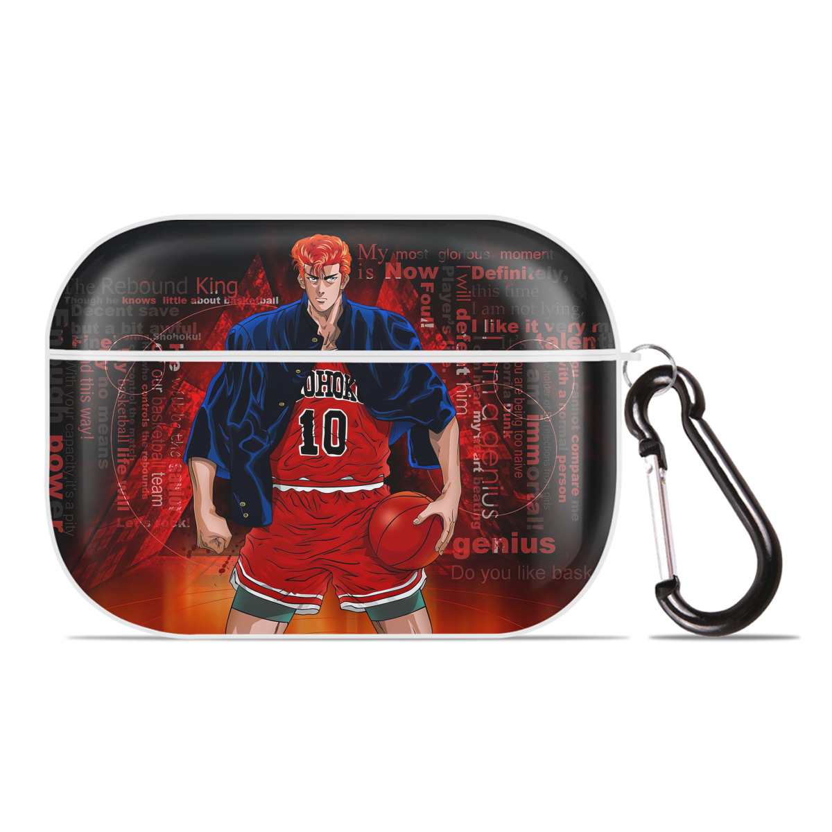 （画像用） SLAM DUNK／スラムダンク 【AirPods Pro用】ハードシェル保護ケース 耐衝撃・防指紋・カラビナ付き商品仕様