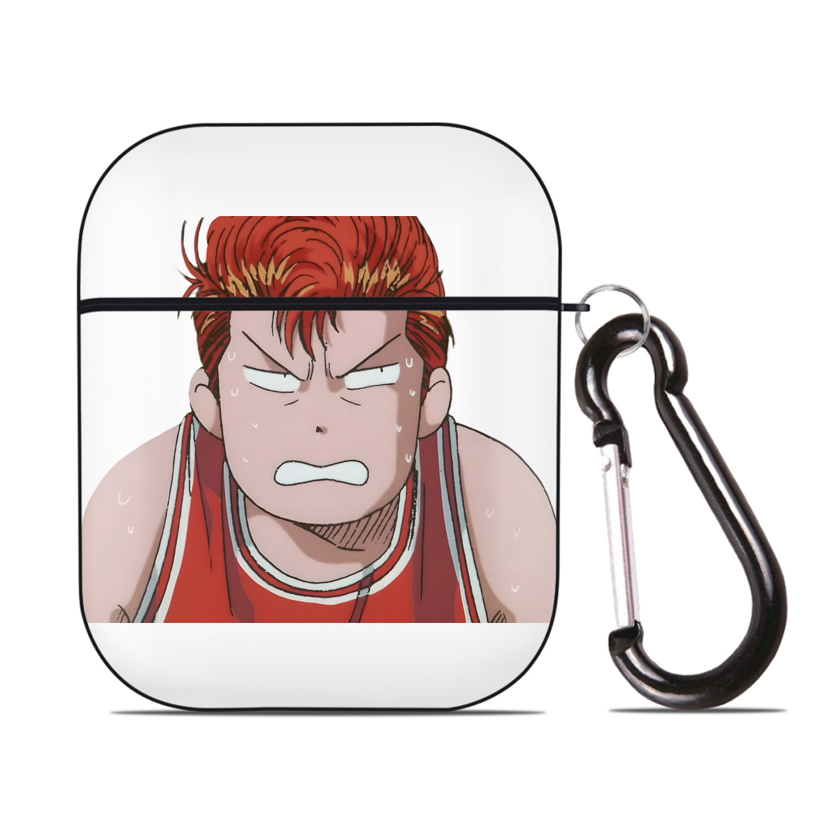（画像用） SLAM DUNK／スラムダンク AirPods 第2世代保護ケース ハードシェル ブラック 耐衝撃・防指紋・カラビナ付き