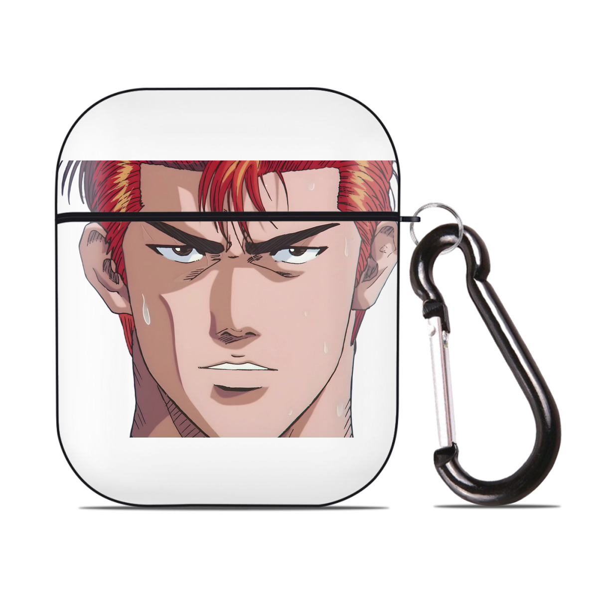 （画像用） SLAM DUNK／スラムダンク AirPods 第2世代保護ケース ハードシェル ブラック 耐衝撃・防指紋・カラビナ付き