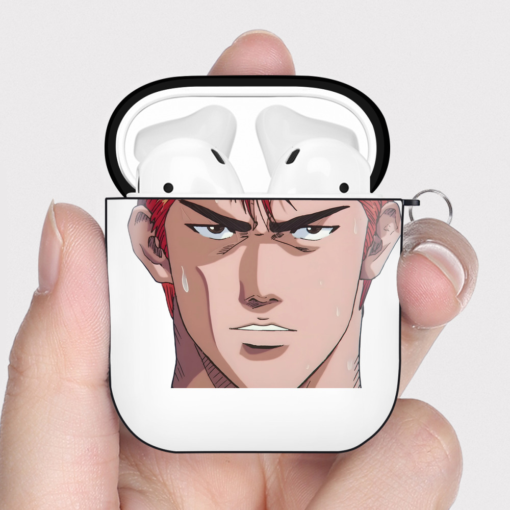 （画像用） SLAM DUNK／スラムダンク AirPods 第2世代保護ケース ハードシェル ブラック 耐衝撃・防指紋・カラビナ付き