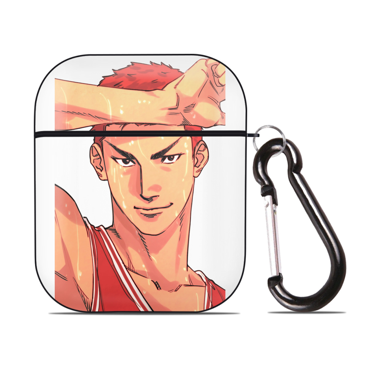 （画像用） SLAM DUNK／スラムダンク AirPods 第2世代保護ケース ハードシェル ブラック 耐衝撃・防指紋・カラビナ付き