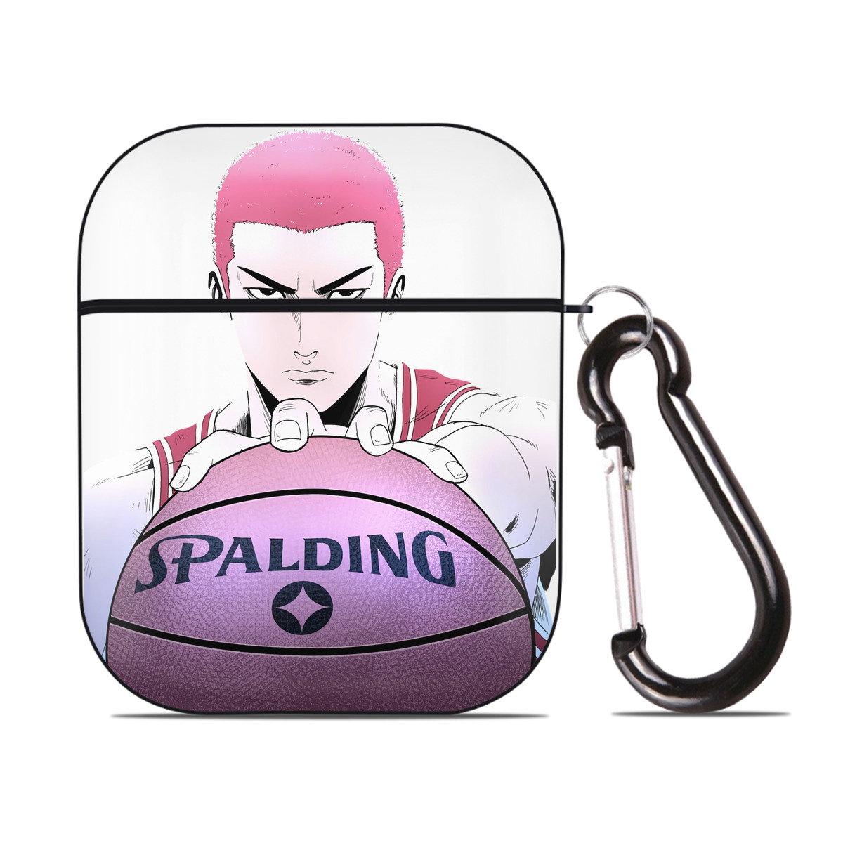 （画像用） SLAM DUNK／スラムダンク AirPods 第2世代保護ケース ハードシェル ブラック 耐衝撃・防指紋・カラビナ付き