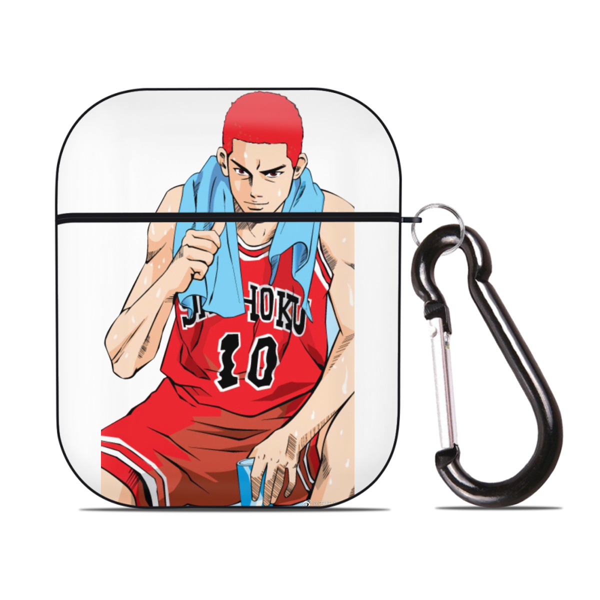 （画像用） SLAM DUNK／スラムダンク AirPods 第2世代保護ケース ハードシェル ブラック 耐衝撃・防指紋・カラビナ付き