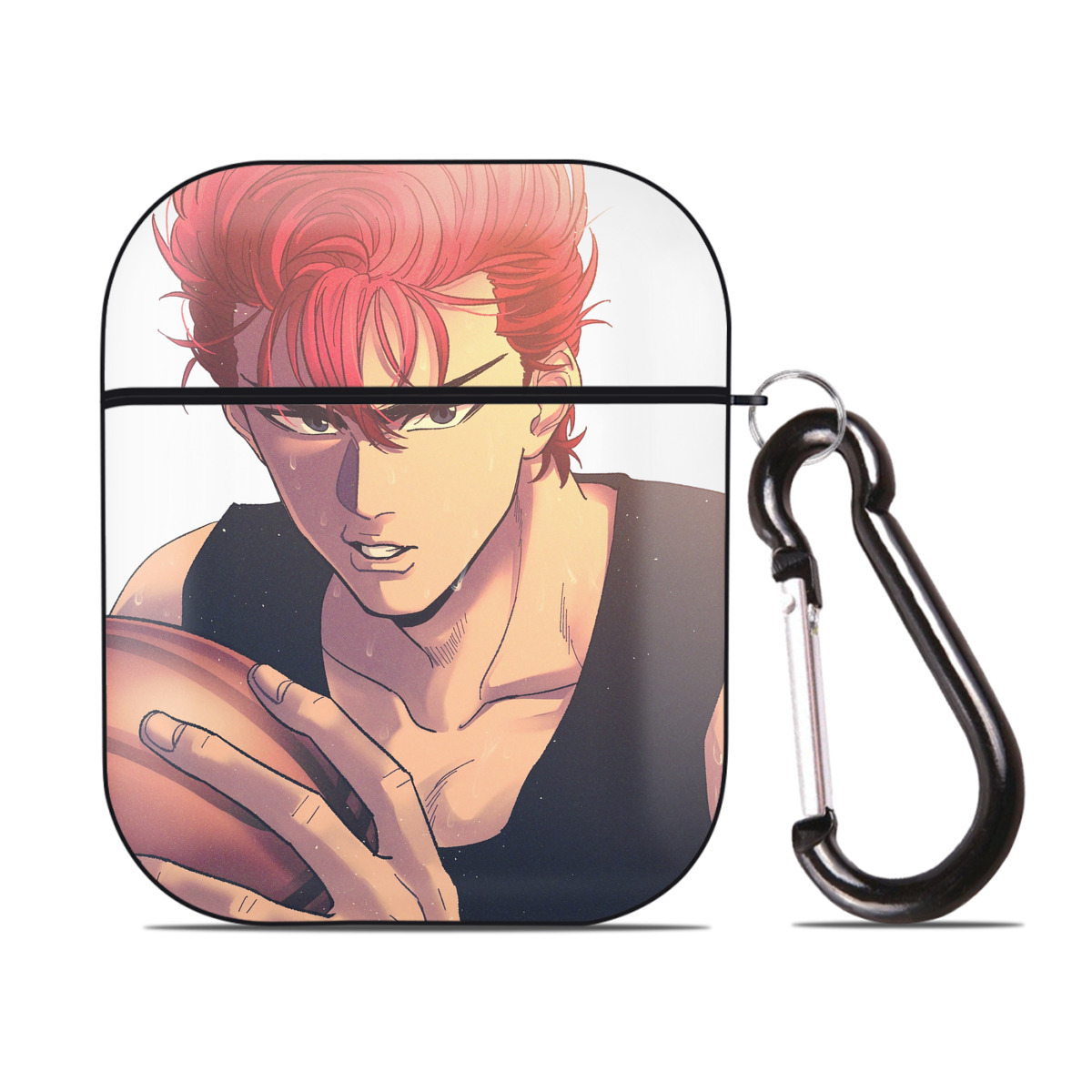 （画像用） SLAM DUNK／スラムダンク AirPods 第2世代保護ケース ハードシェル ブラック 耐衝撃・防指紋・カラビナ付き