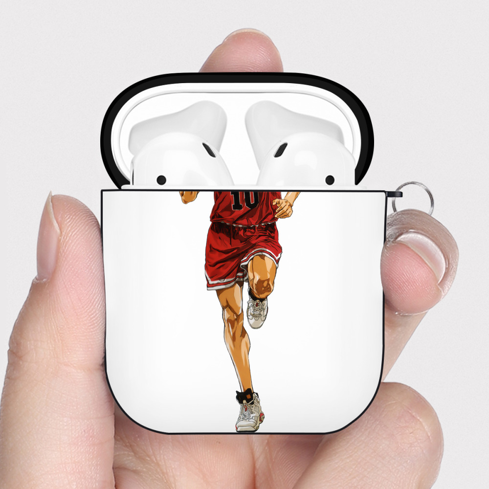 （画像用） SLAM DUNK／スラムダンク AirPods 第2世代保護ケース ハードシェル ブラック 耐衝撃・防指紋・カラビナ付き