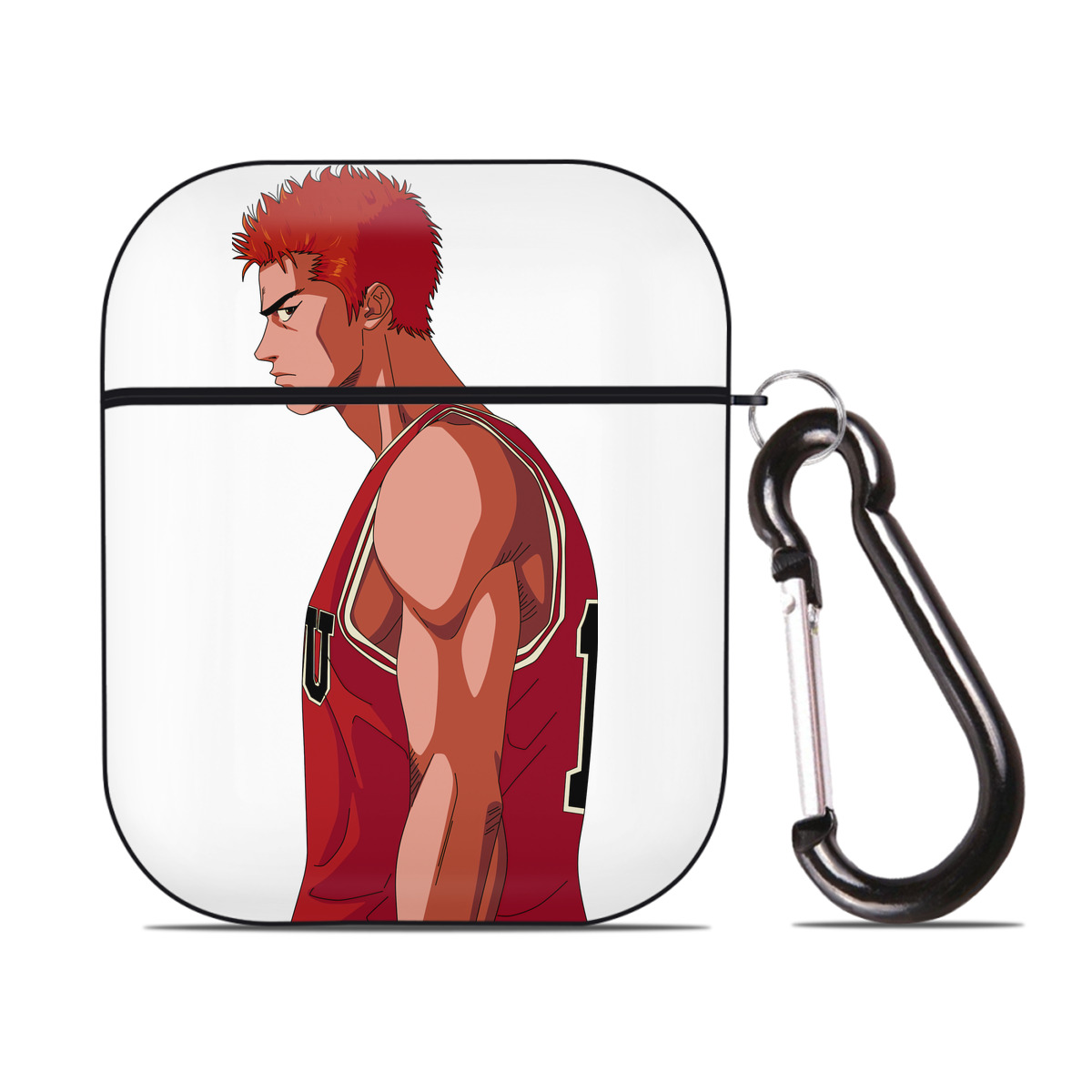 （画像用） SLAM DUNK／スラムダンク AirPods 第2世代保護ケース ハードシェル ブラック 耐衝撃・防指紋・カラビナ付き