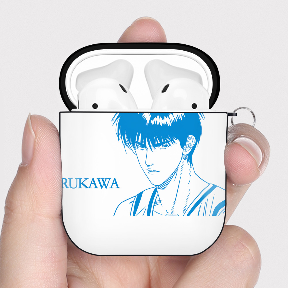 （画像用） SLAM DUNK／スラムダンク AirPods 第2世代保護ケース ハードシェル ブラック 耐衝撃・防指紋・カラビナ付き