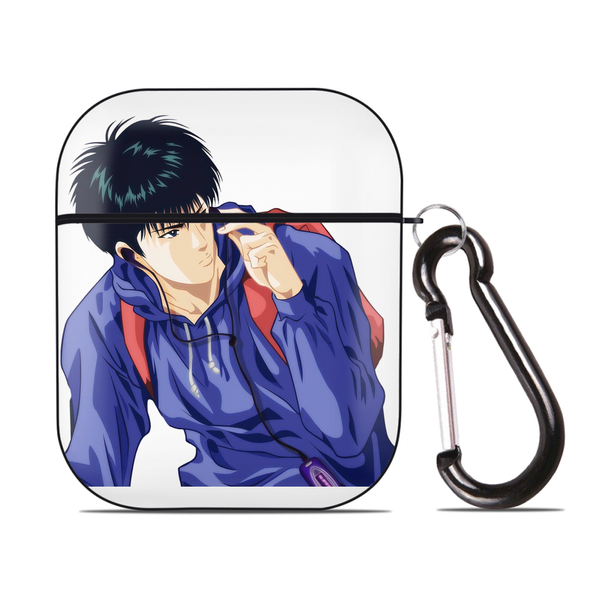 （画像用） SLAM DUNK／スラムダンク AirPods 第2世代保護ケース ハードシェル ブラック 耐衝撃・防指紋・カラビナ付き