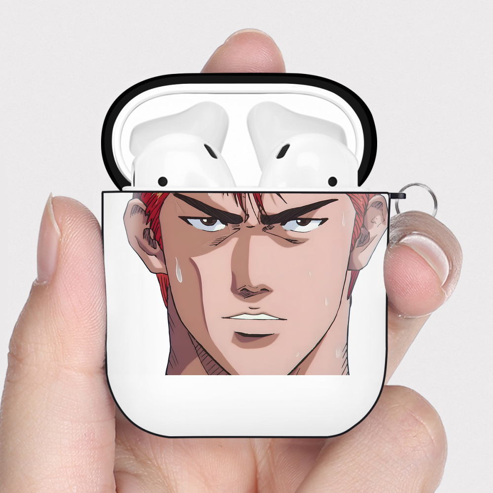 （画像用） SLAM DUNK／スラムダンク AirPods 第2世代保護ケース ハードシェル ブラック 耐衝撃・防指紋・カラビナ付き