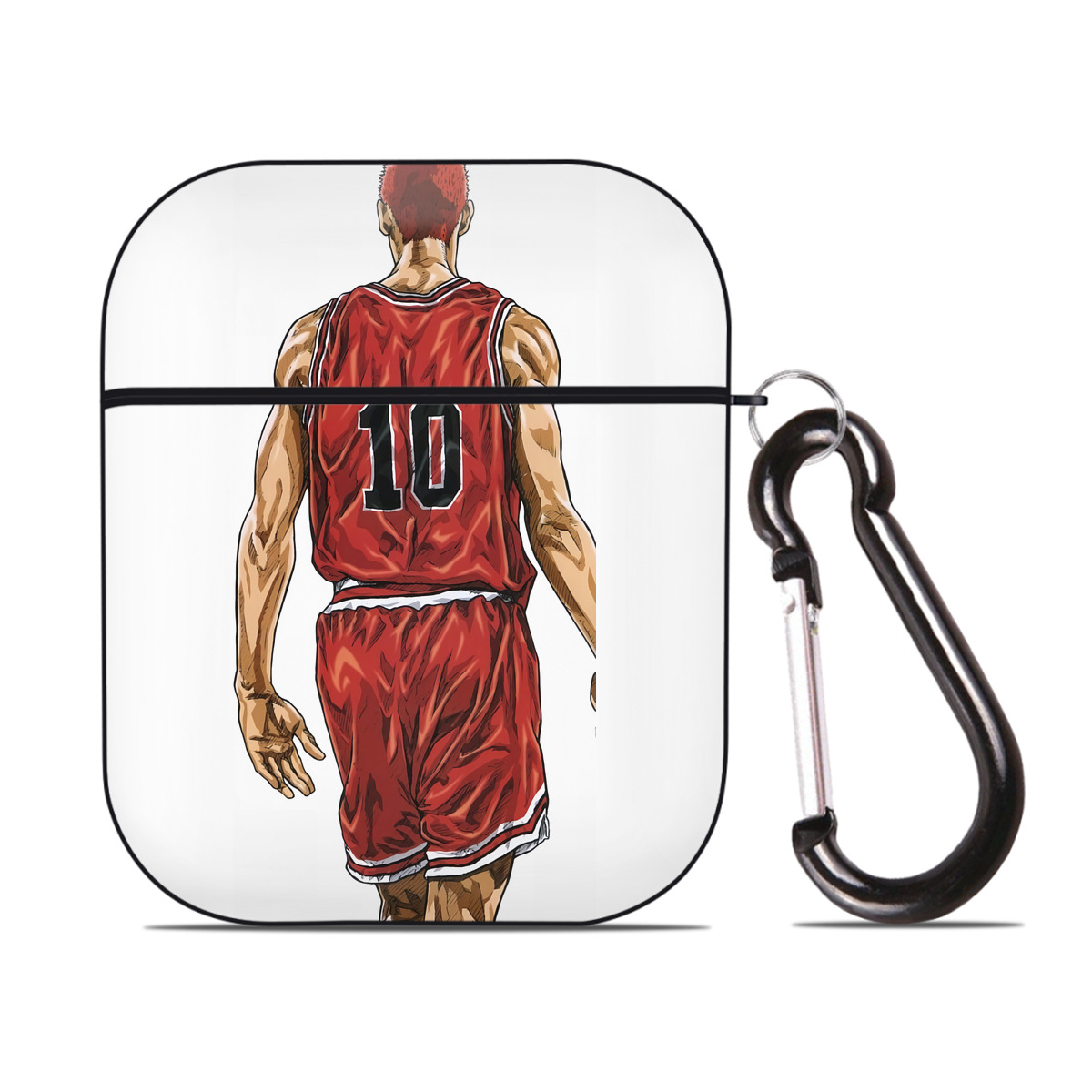 （画像用） SLAM DUNK／スラムダンク AirPods 第2世代保護ケース ハードシェル ブラック 耐衝撃・防指紋・カラビナ付き