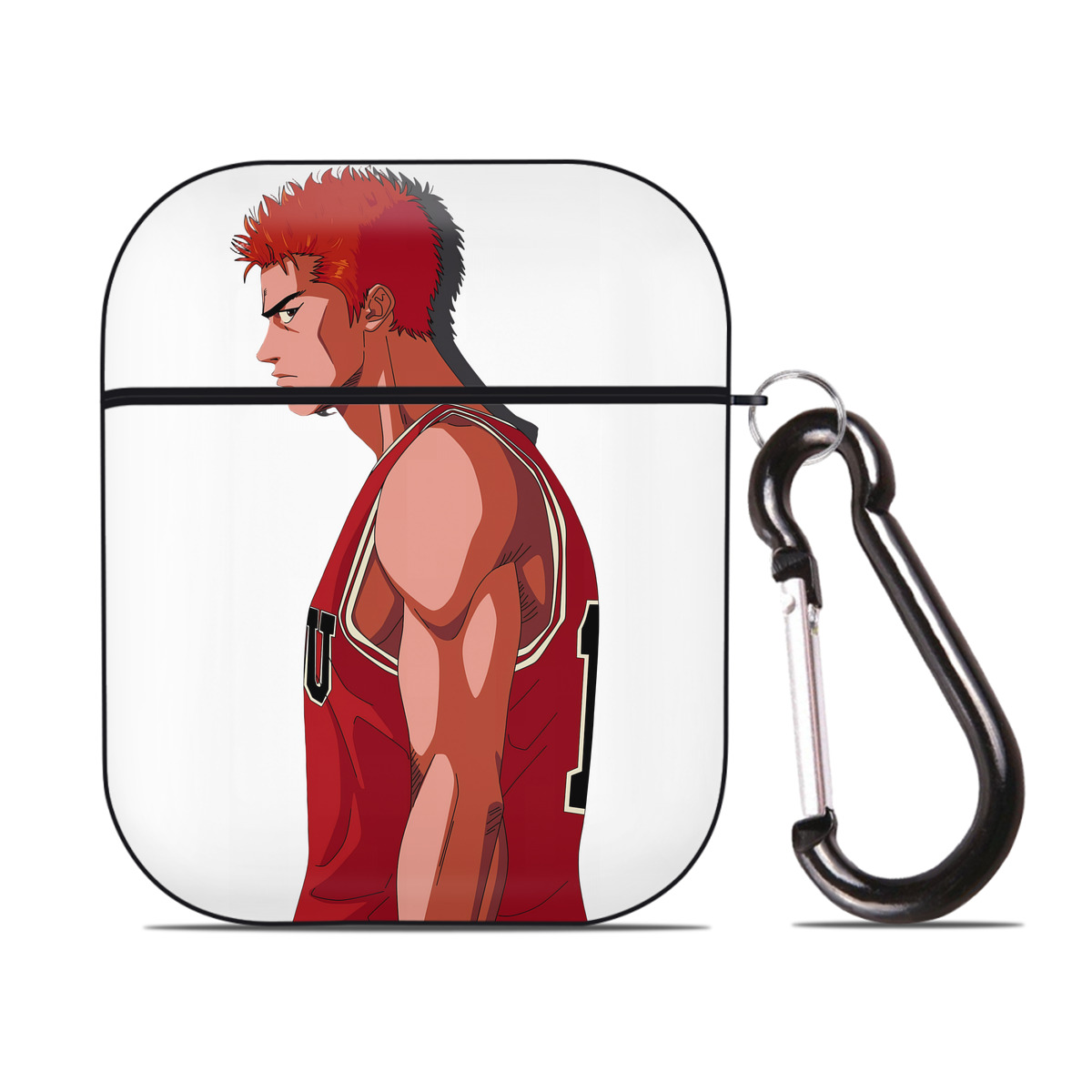 （画像用） SLAM DUNK／スラムダンク AirPods 第2世代保護ケース ハードシェル ブラック 耐衝撃・防指紋・カラビナ付き
