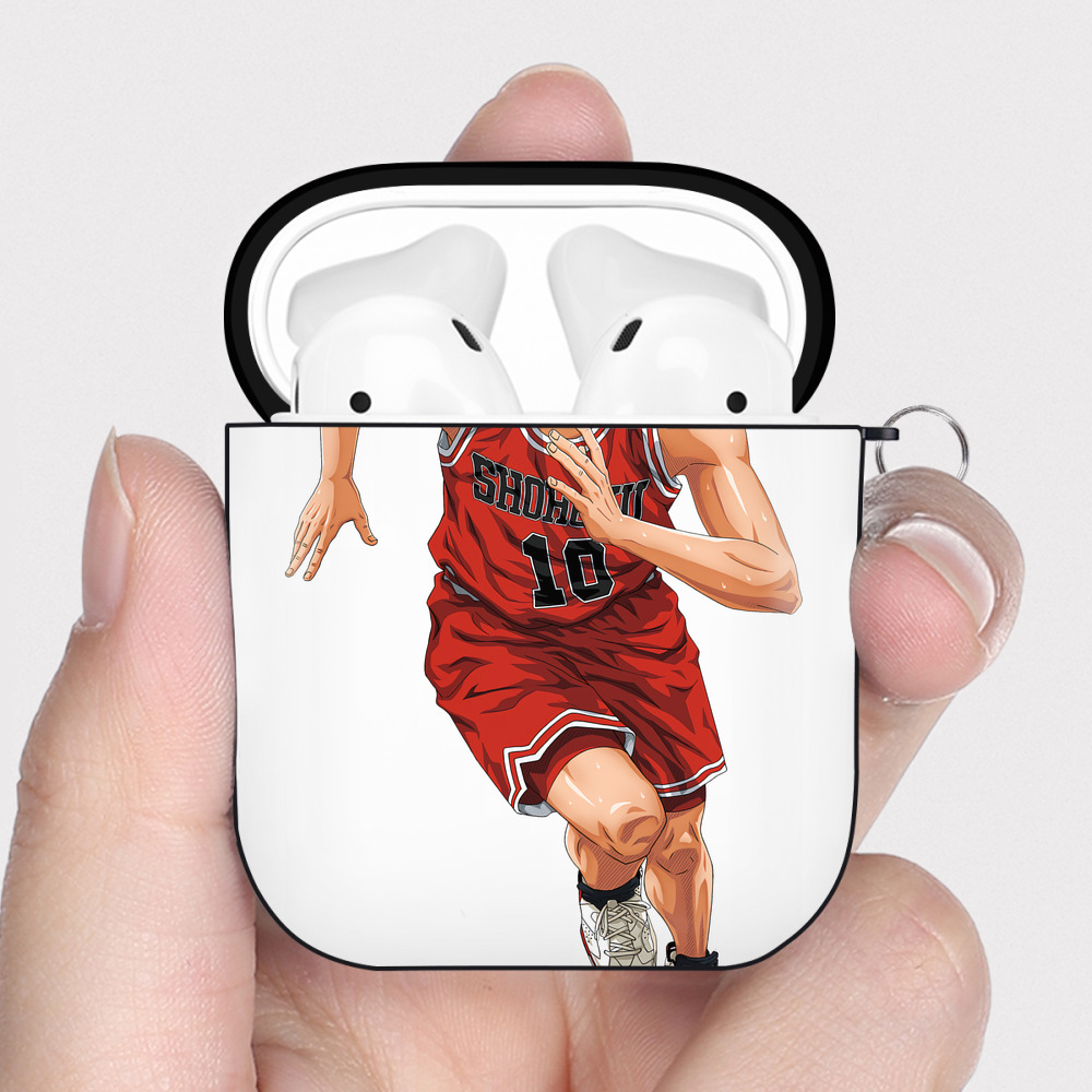（画像用） SLAM DUNK／スラムダンク AirPods 第2世代保護ケース ハードシェル ブラック 耐衝撃・防指紋・カラビナ付き