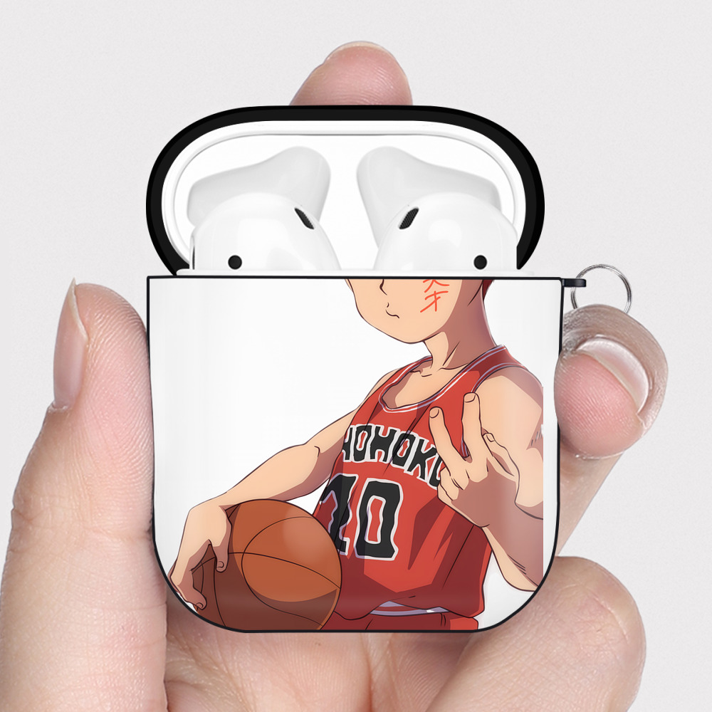 （画像用） SLAM DUNK／スラムダンク AirPods 第2世代保護ケース ハードシェル ブラック 耐衝撃・防指紋・カラビナ付き