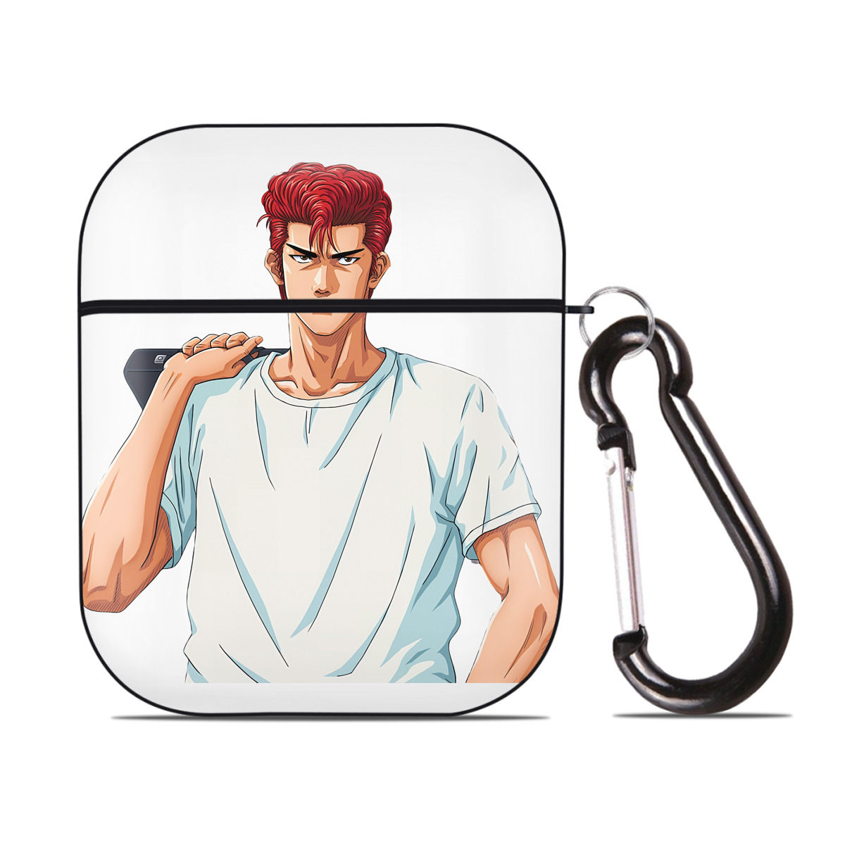（画像用） SLAM DUNK／スラムダンク AirPods 第2世代保護ケース ハードシェル ブラック 耐衝撃・防指紋・カラビナ付き