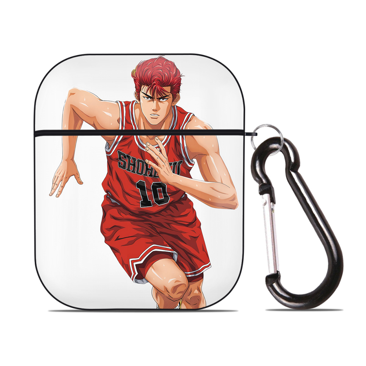 （画像用） SLAM DUNK／スラムダンク AirPods 第2世代保護ケース ハードシェル ブラック 耐衝撃・防指紋・カラビナ付き