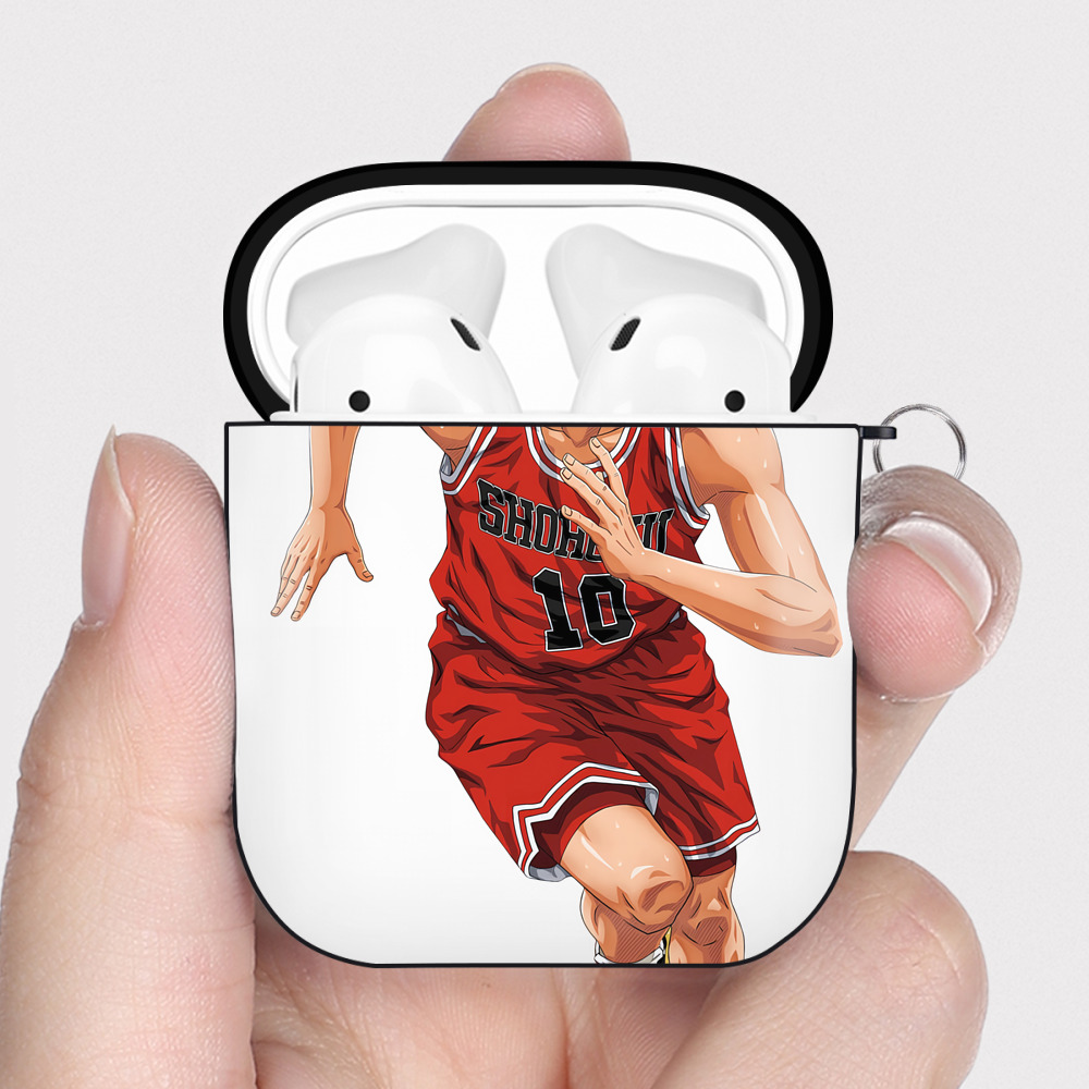 （画像用） SLAM DUNK／スラムダンク AirPods 第2世代保護ケース ハードシェル ブラック 耐衝撃・防指紋・カラビナ付き