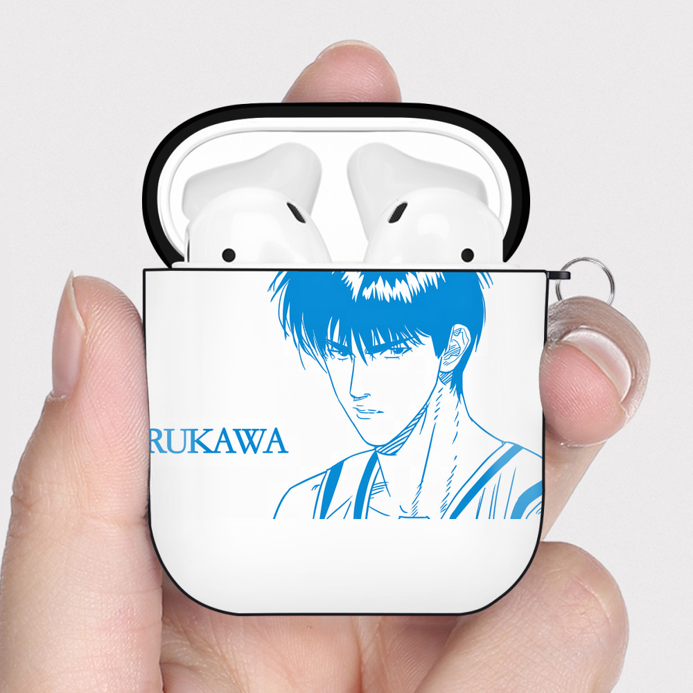 （画像用） SLAM DUNK／スラムダンク AirPods 第2世代保護ケース ハードシェル ブラック 耐衝撃・防指紋・カラビナ付き