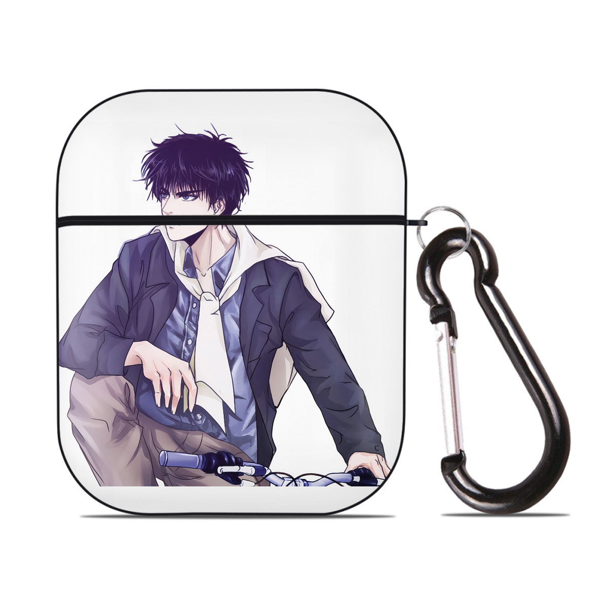 （画像用） SLAM DUNK／スラムダンク AirPods 第2世代保護ケース ハードシェル ブラック 耐衝撃・防指紋・カラビナ付き