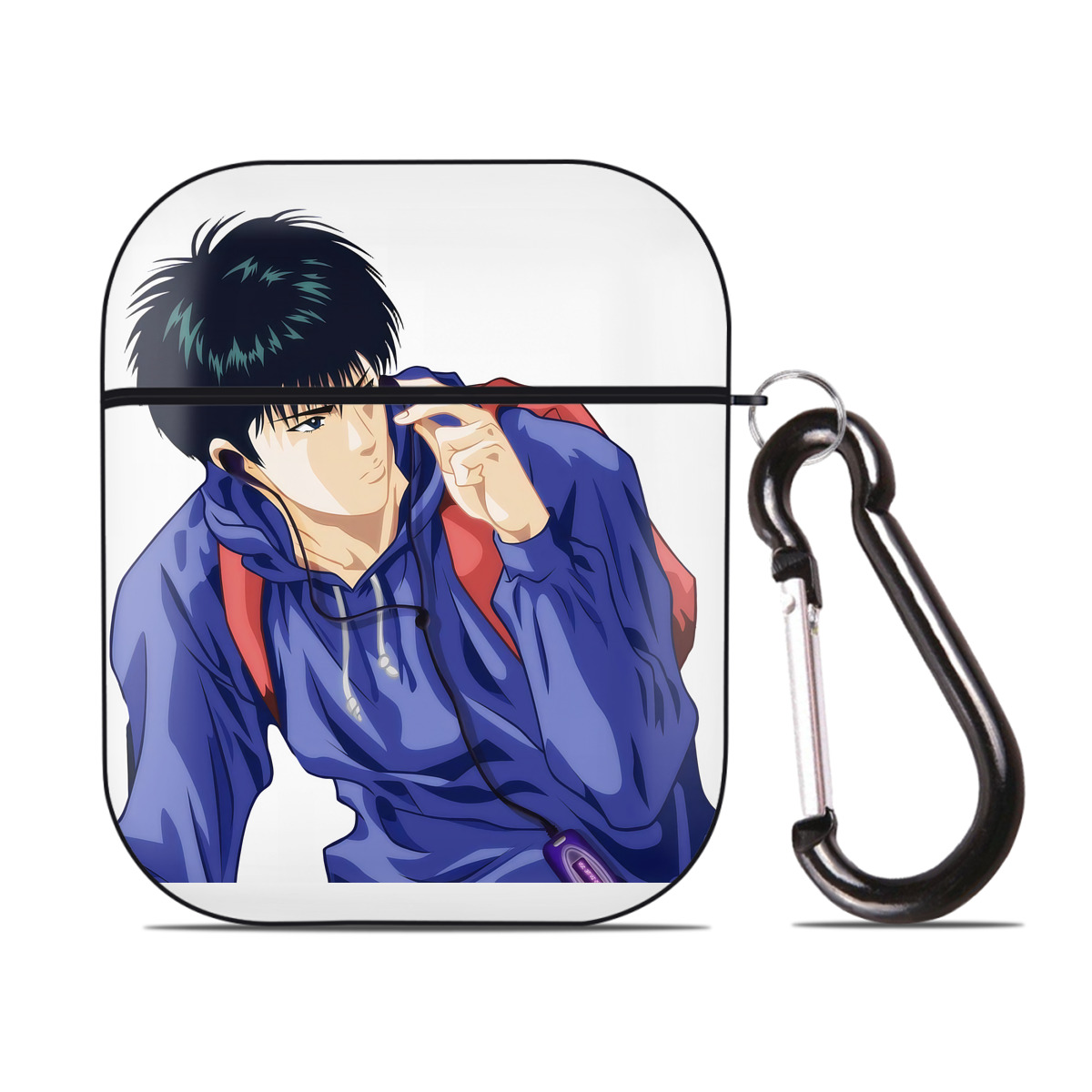 （画像用） SLAM DUNK／スラムダンク AirPods 第2世代保護ケース ハードシェル ブラック 耐衝撃・防指紋・カラビナ付き