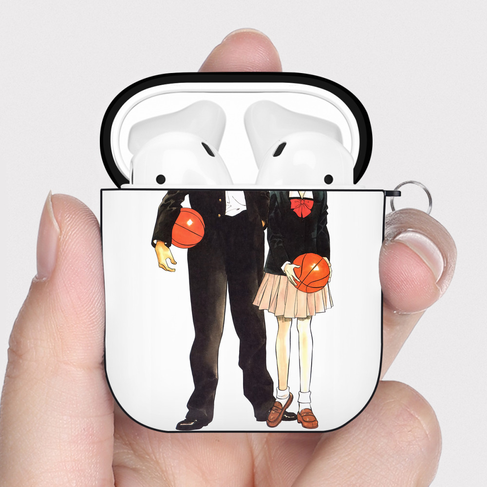 （画像用） SLAM DUNK／スラムダンク AirPods 第2世代保護ケース ハードシェル ブラック 耐衝撃・防指紋・カラビナ付き