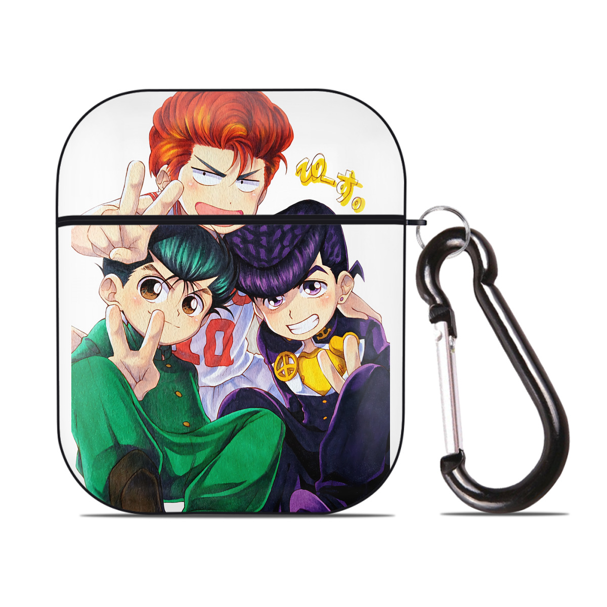 （画像用） SLAM DUNK／スラムダンク AirPods 第2世代保護ケース ハードシェル ブラック 耐衝撃・防指紋・カラビナ付き