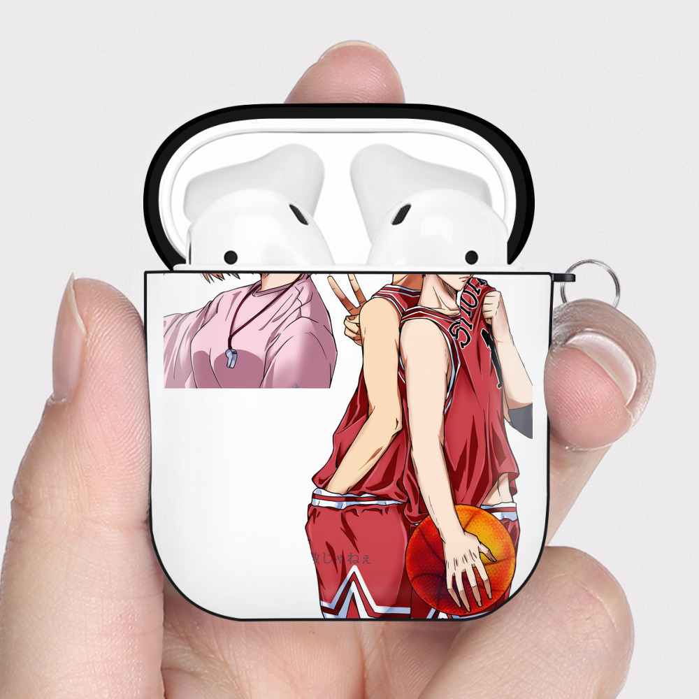 （画像用） SLAM DUNK／スラムダンク AirPods 第2世代保護ケース ハードシェル ブラック 耐衝撃・防指紋・カラビナ付き