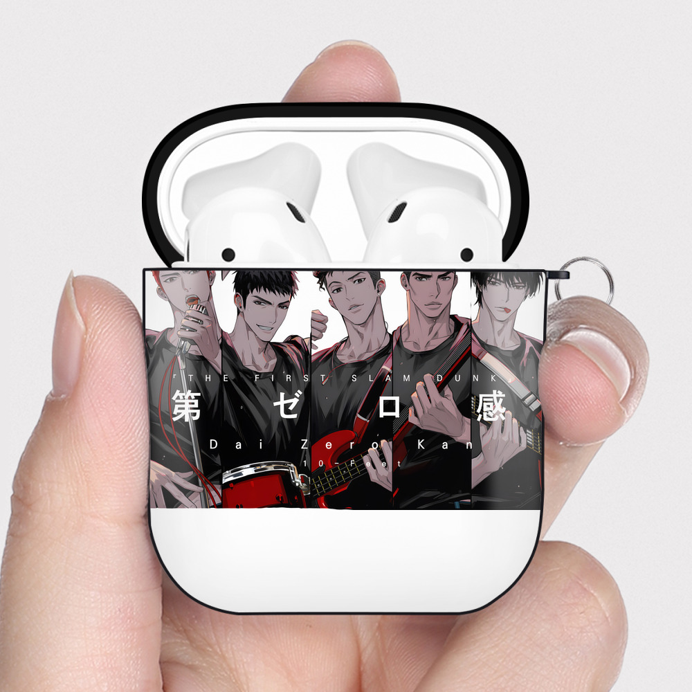 （画像用） SLAM DUNK／スラムダンク AirPods 第2世代保護ケース ハードシェル ブラック 耐衝撃・防指紋・カラビナ付き