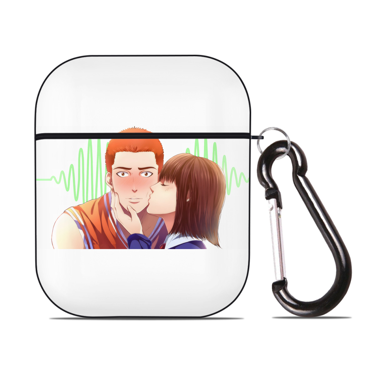 （画像用） SLAM DUNK／スラムダンク AirPods 第2世代保護ケース ハードシェル ブラック 耐衝撃・防指紋・カラビナ付き