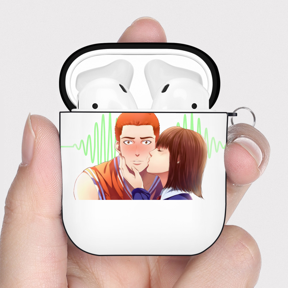 （画像用） SLAM DUNK／スラムダンク AirPods 第2世代保護ケース ハードシェル ブラック 耐衝撃・防指紋・カラビナ付き