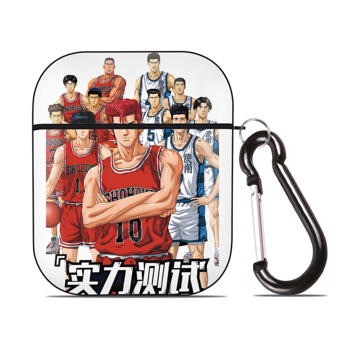 （画像用） SLAM DUNK／スラムダンク AirPods 第2世代保護ケース ハードシェル ブラック 耐衝撃・防指紋・カラビナ付き