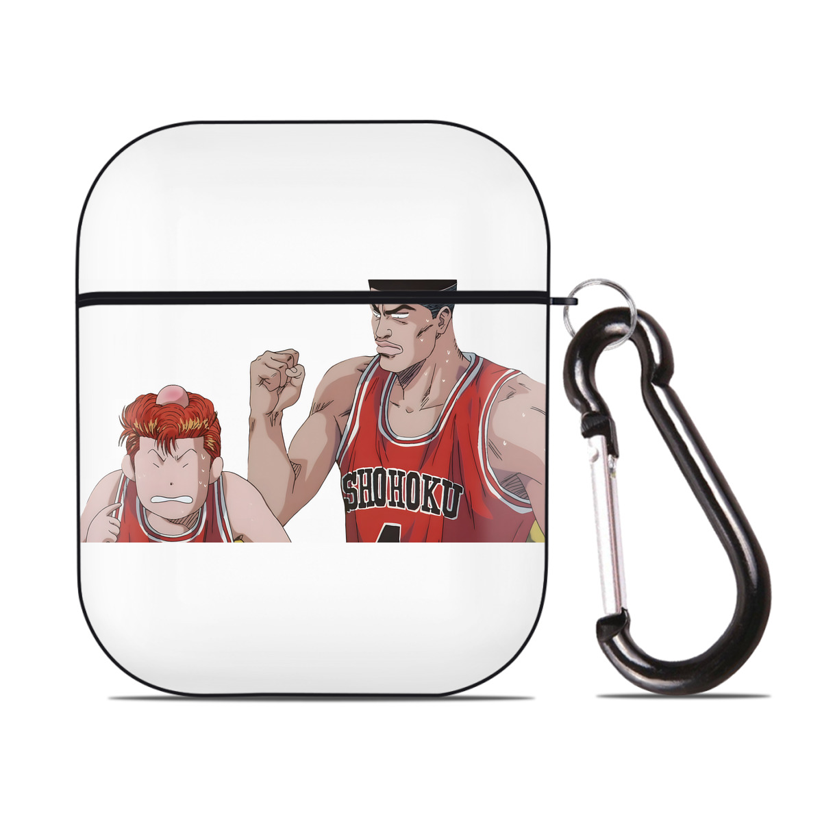 （画像用） SLAM DUNK／スラムダンク AirPods 第2世代保護ケース ハードシェル ブラック 耐衝撃・防指紋・カラビナ付き