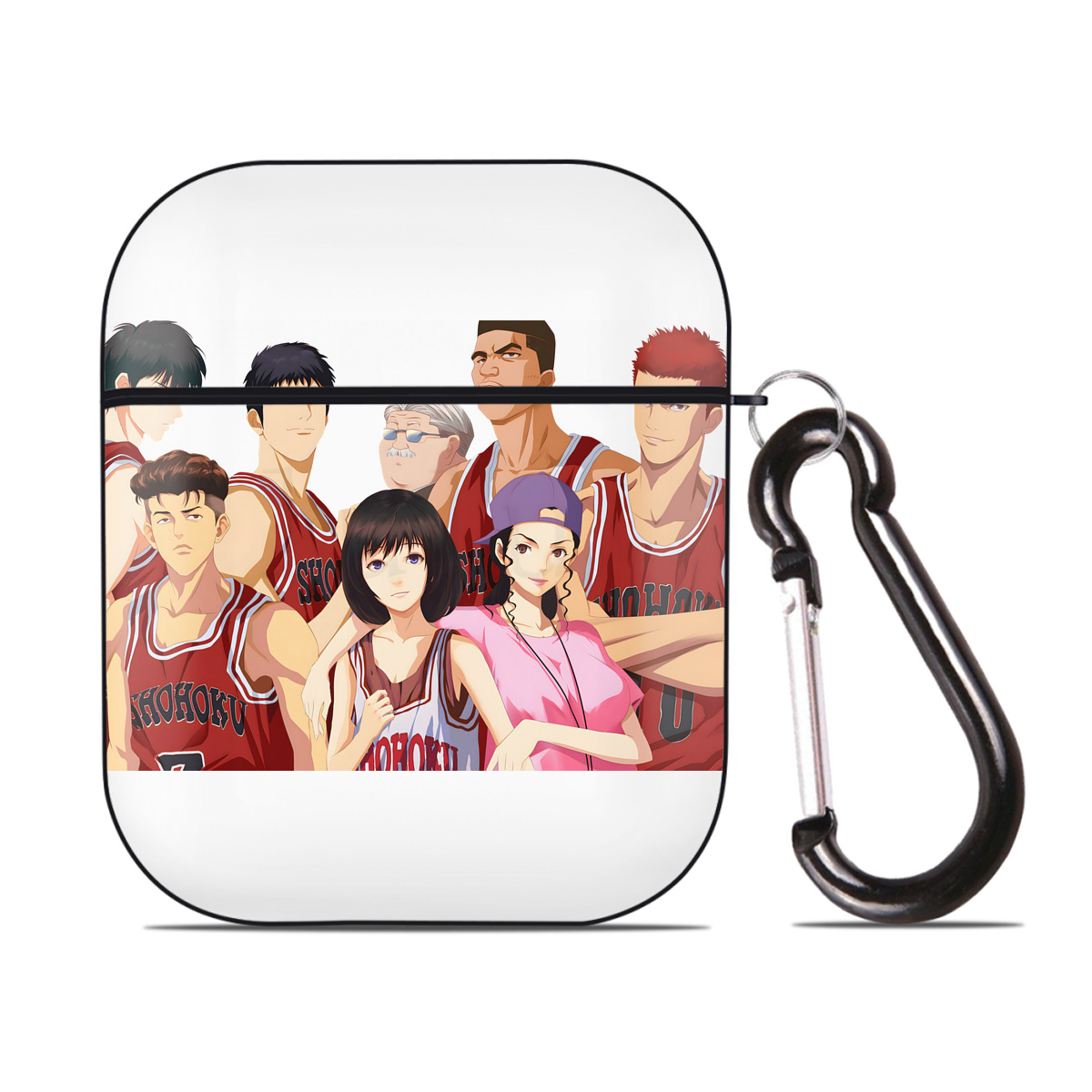 （画像用） SLAM DUNK／スラムダンク AirPods 第2世代保護ケース ハードシェル ブラック 耐衝撃・防指紋・カラビナ付き