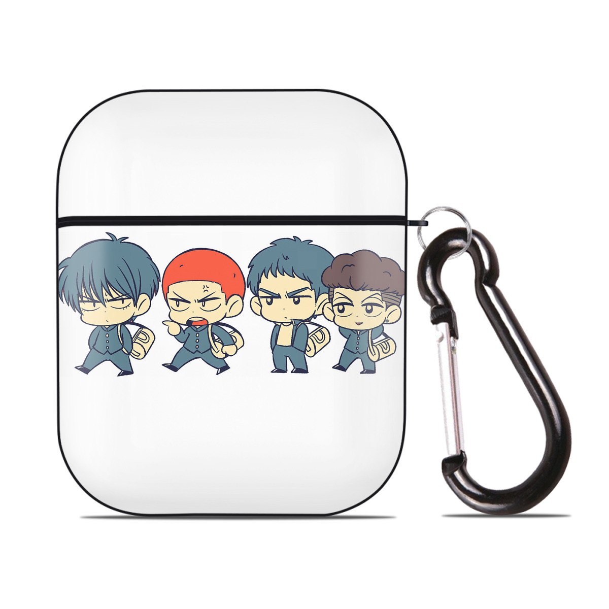 （画像用） SLAM DUNK／スラムダンク AirPods 第2世代保護ケース ハードシェル ブラック 耐衝撃・防指紋・カラビナ付き