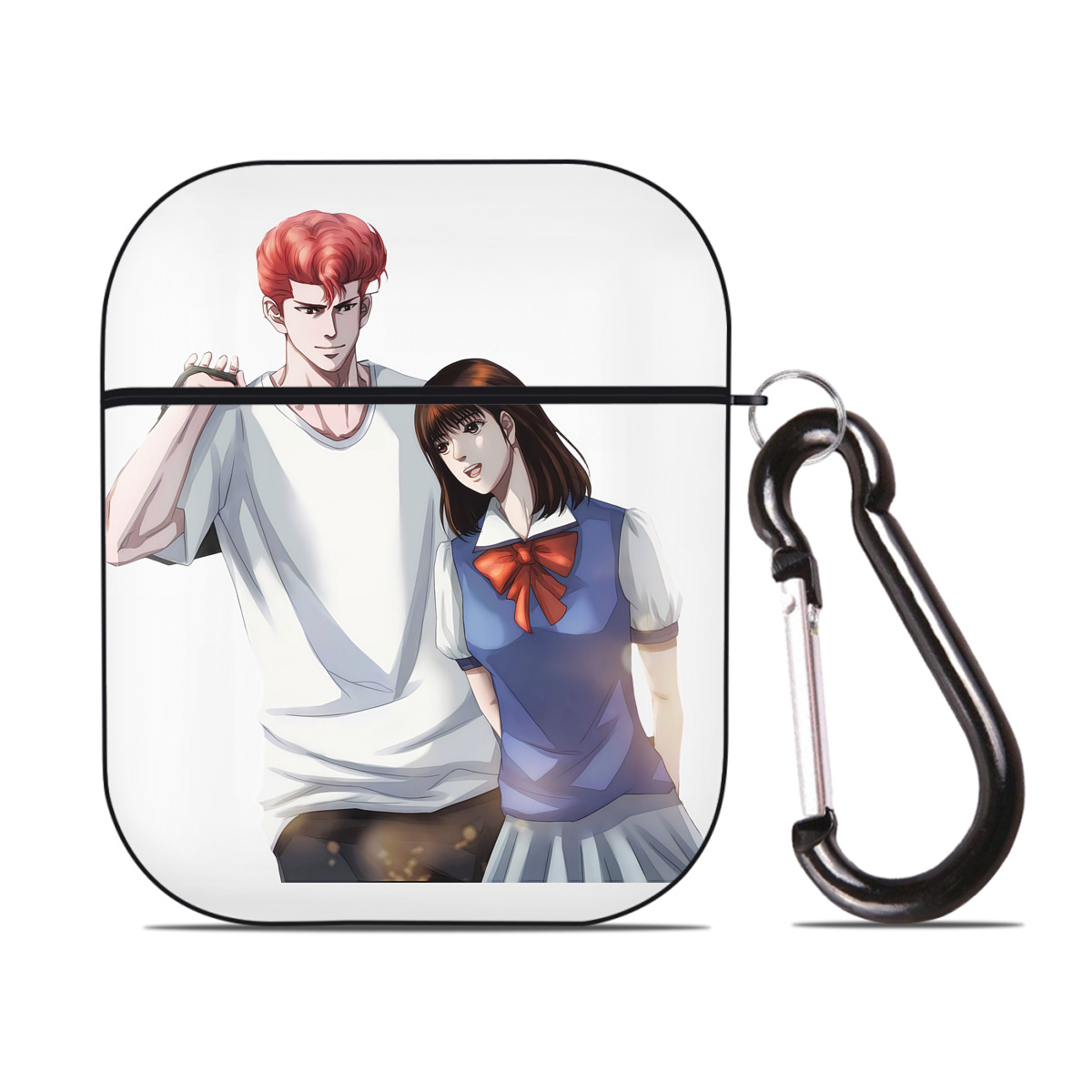 （画像用） SLAM DUNK／スラムダンク AirPods 第2世代保護ケース ハードシェル ブラック 耐衝撃・防指紋・カラビナ付き
