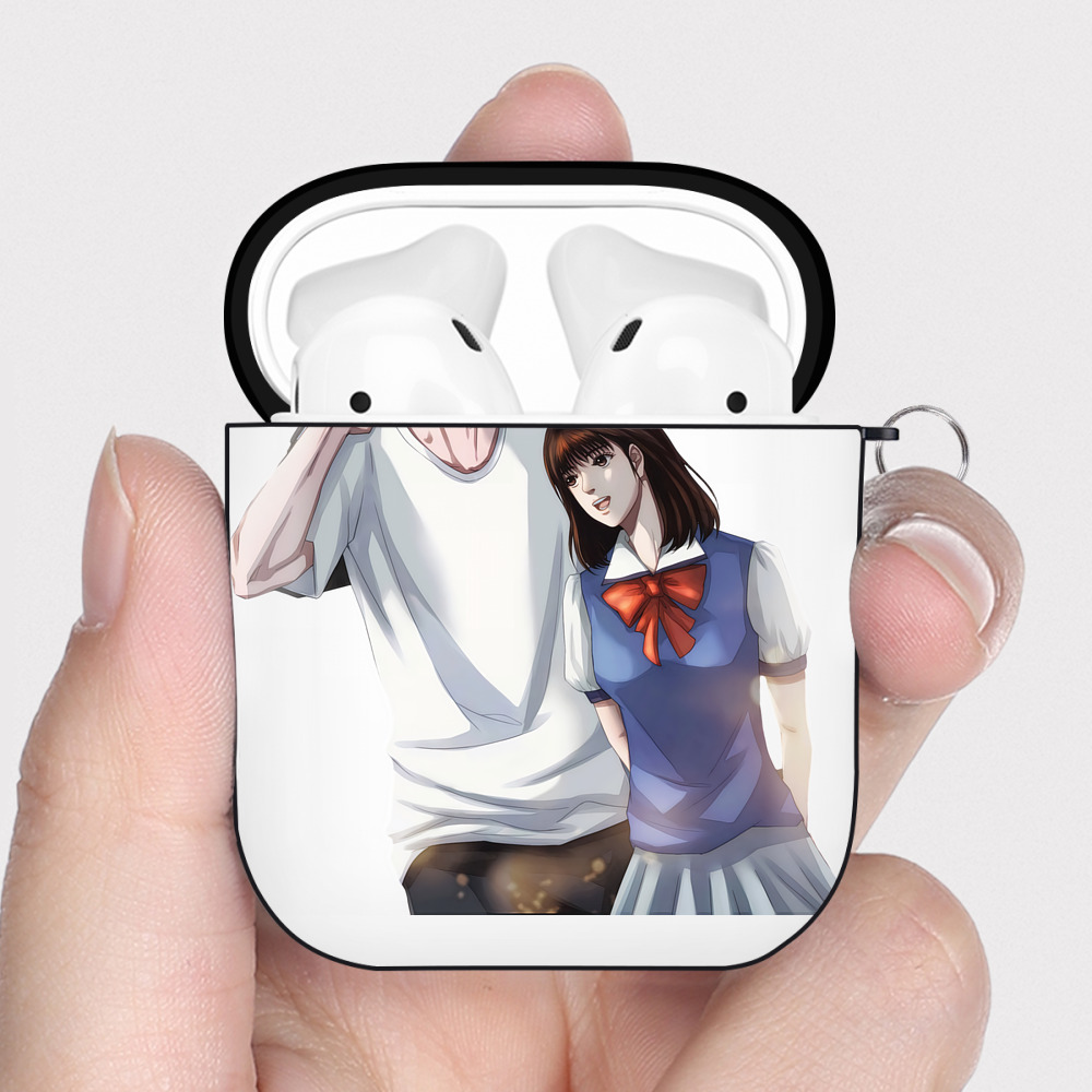 （画像用） SLAM DUNK／スラムダンク AirPods 第2世代保護ケース ハードシェル ブラック 耐衝撃・防指紋・カラビナ付き